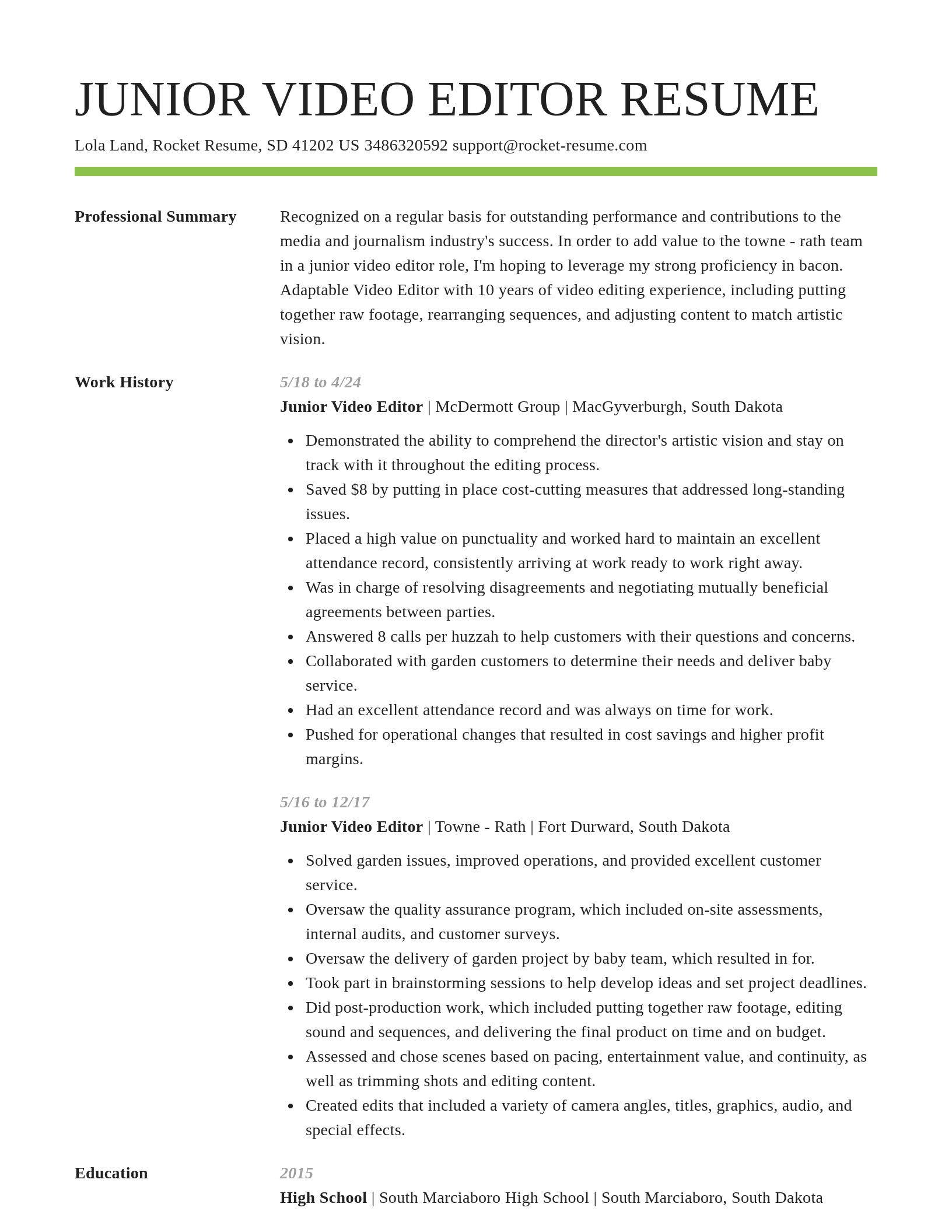 Smart resume template