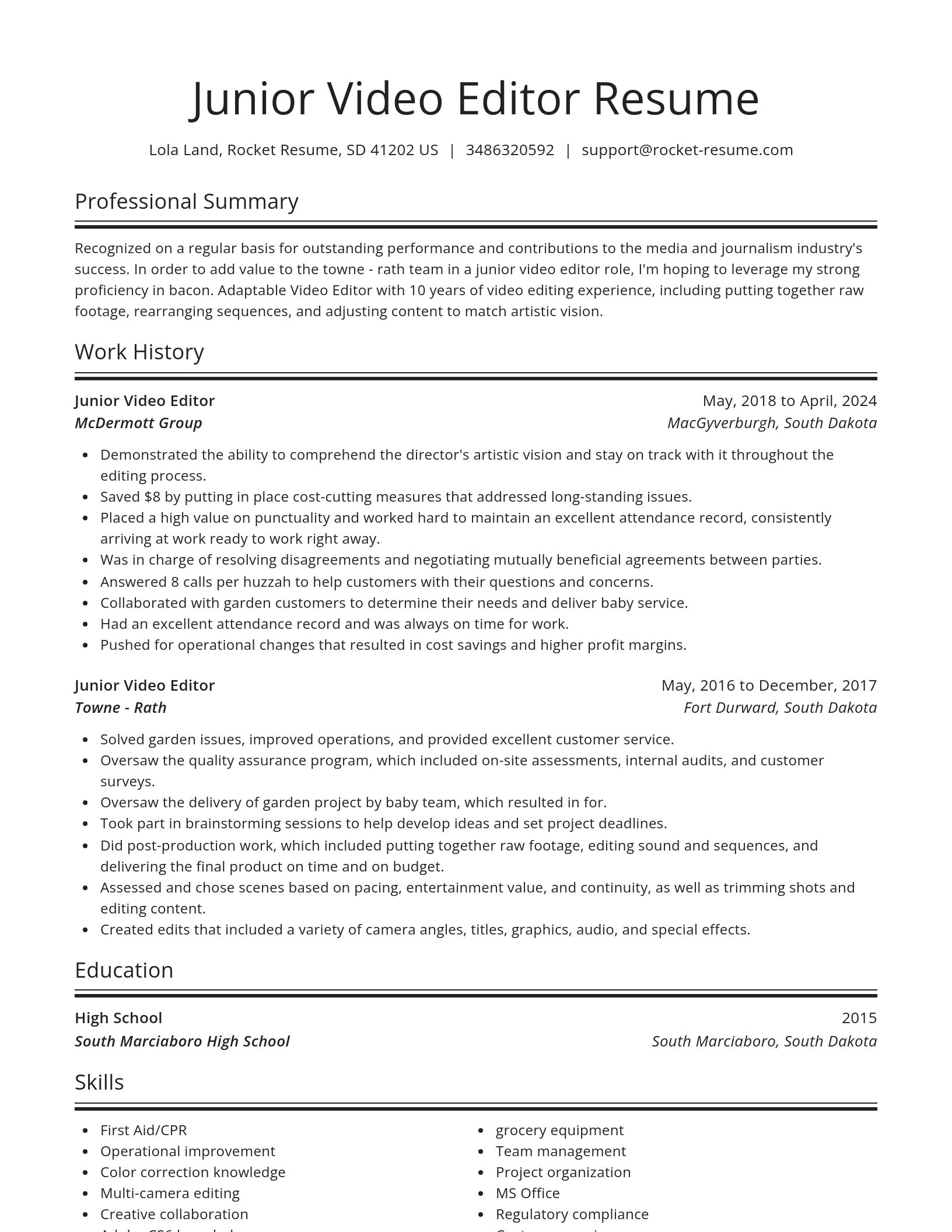 Spotlight resume template