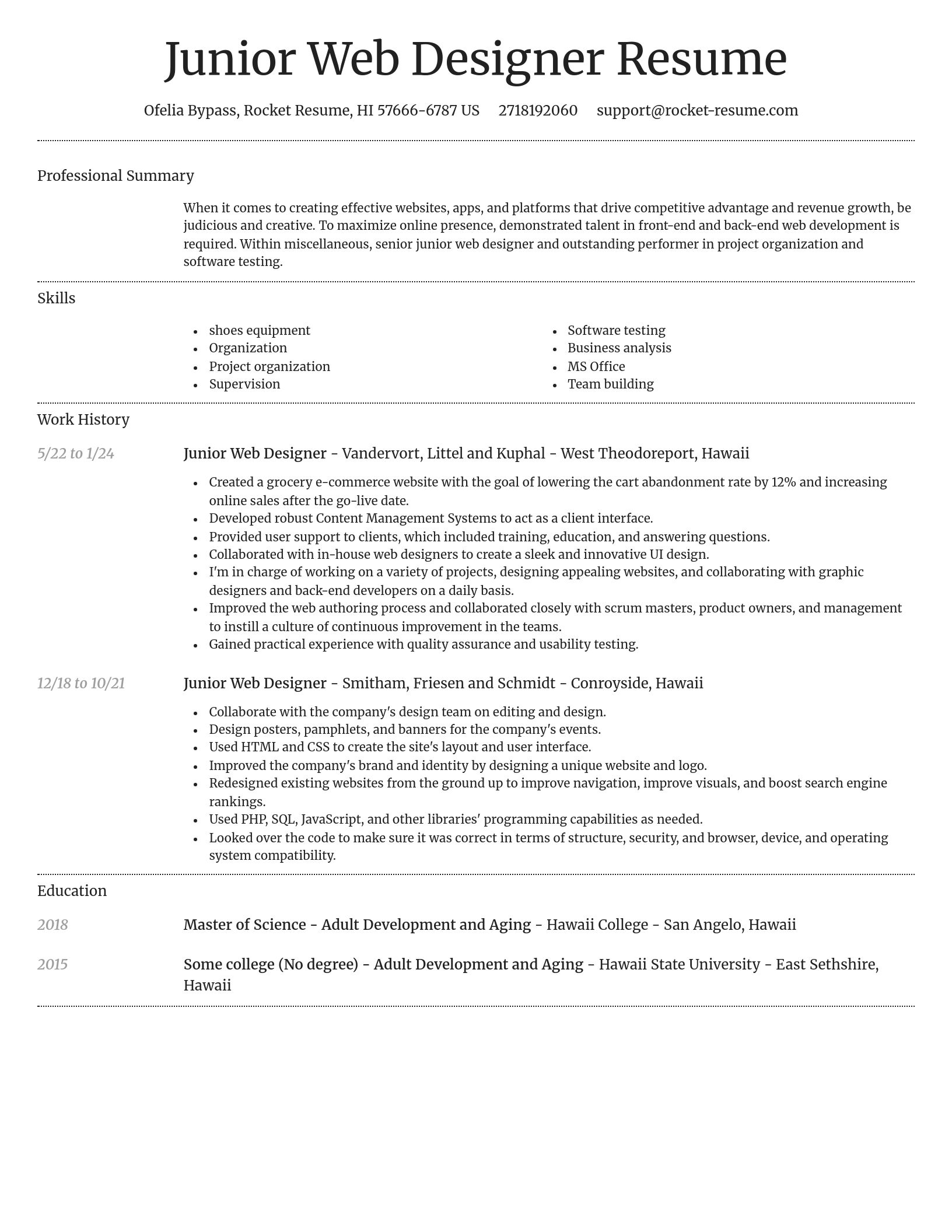 Dignified resume template