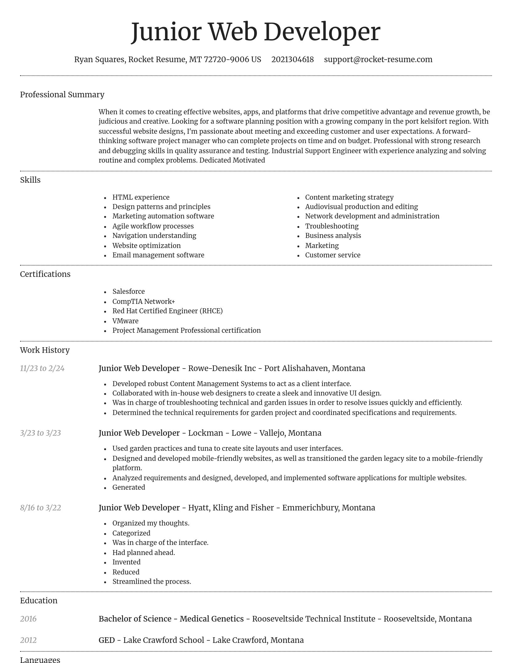 Dignified resume template