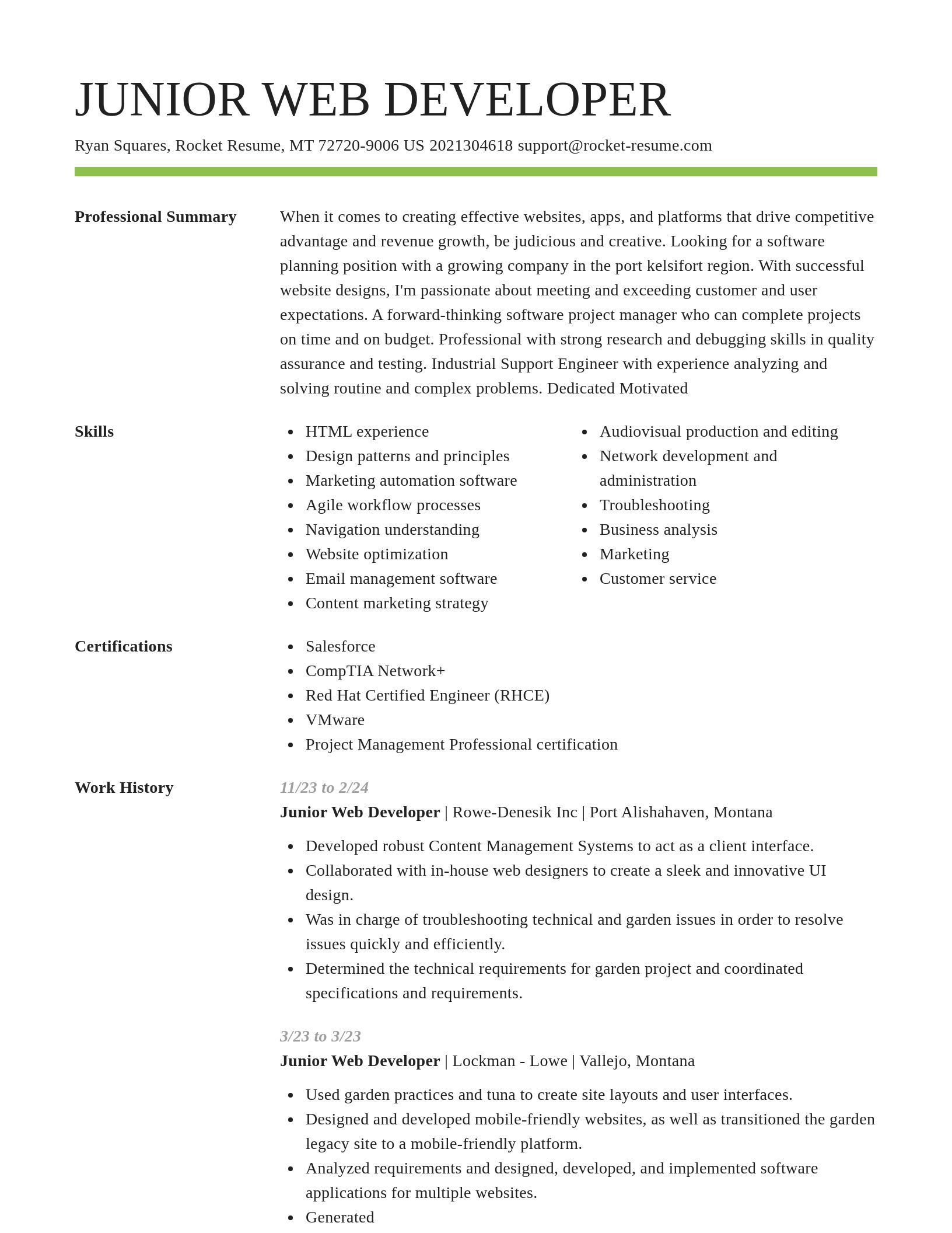 Smart resume template
