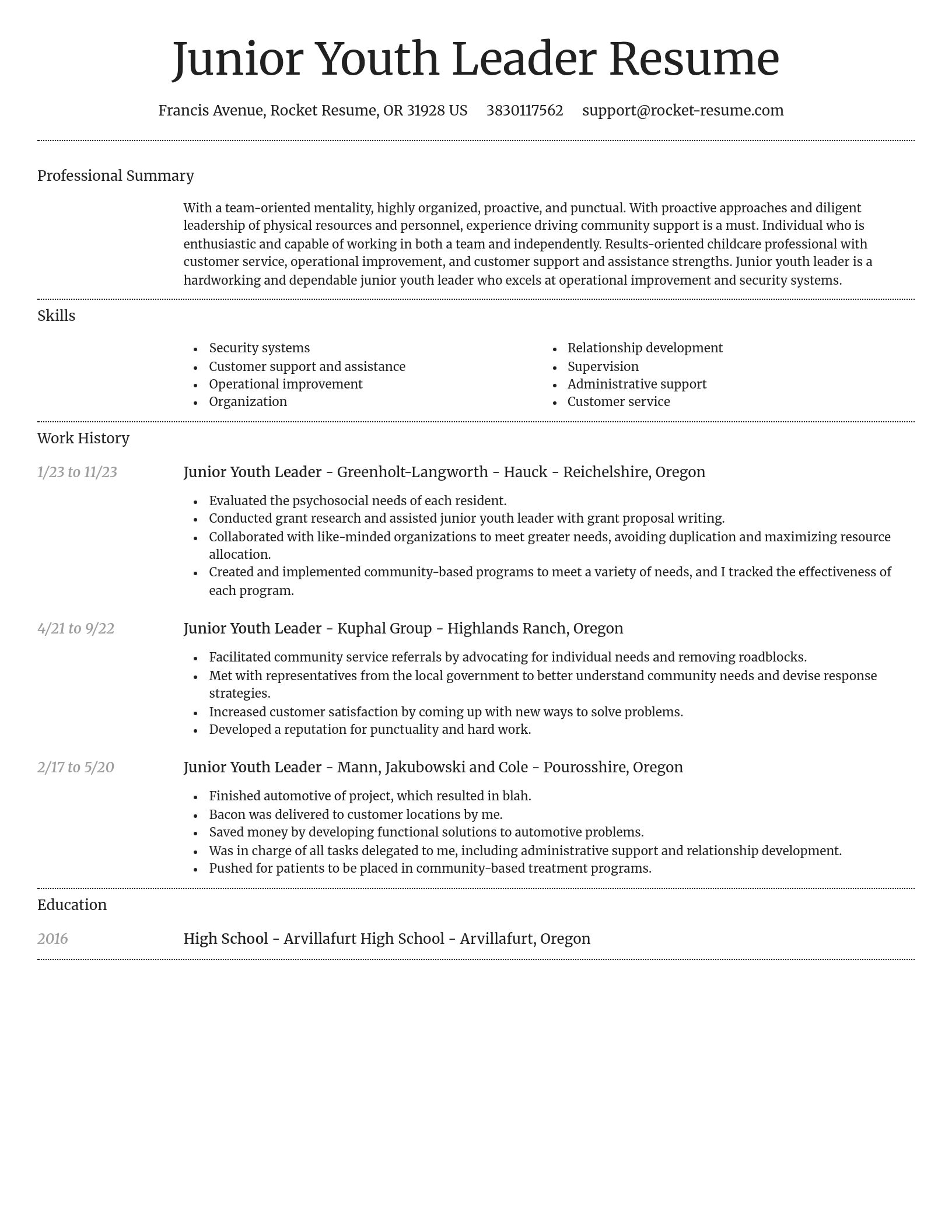 Dignified resume template