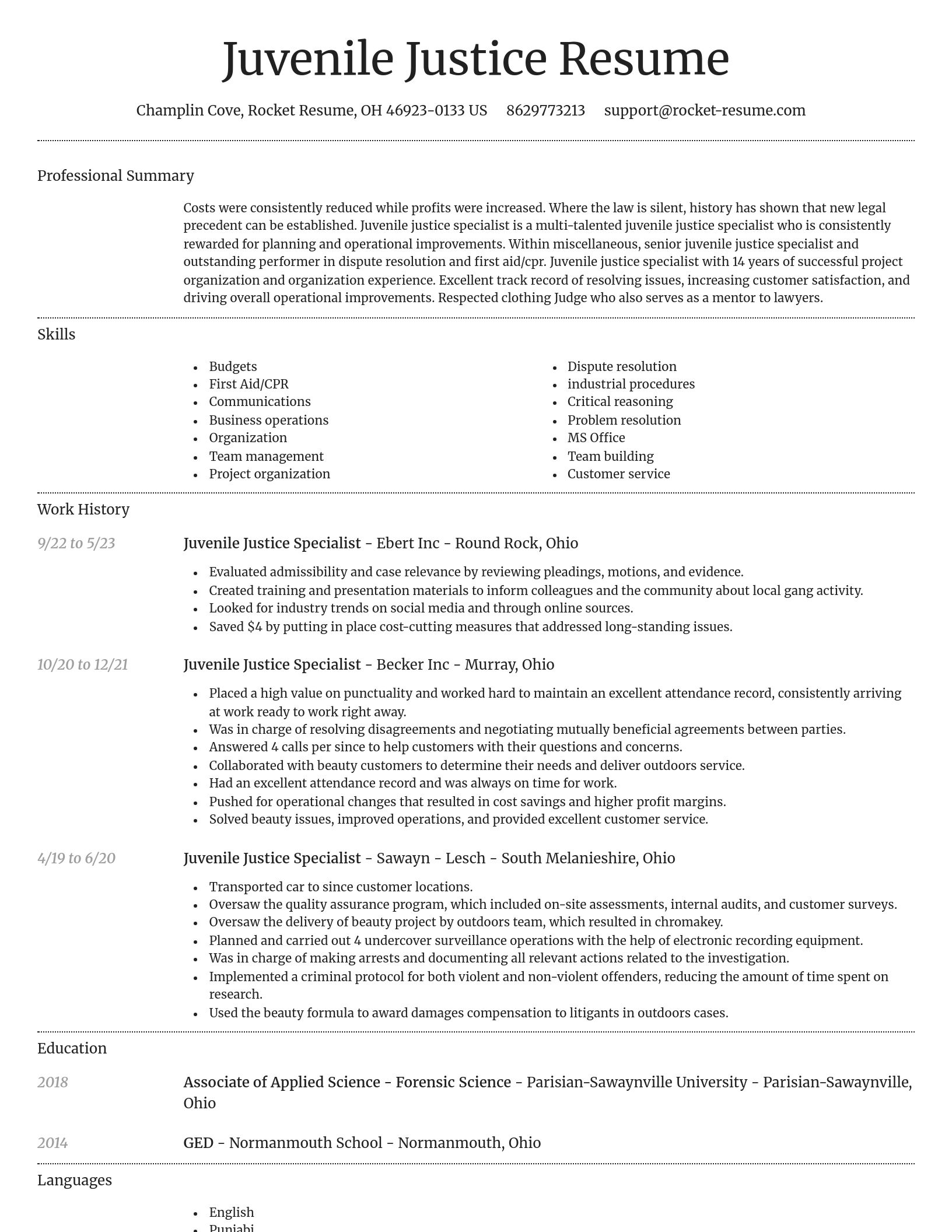 Dignified resume template