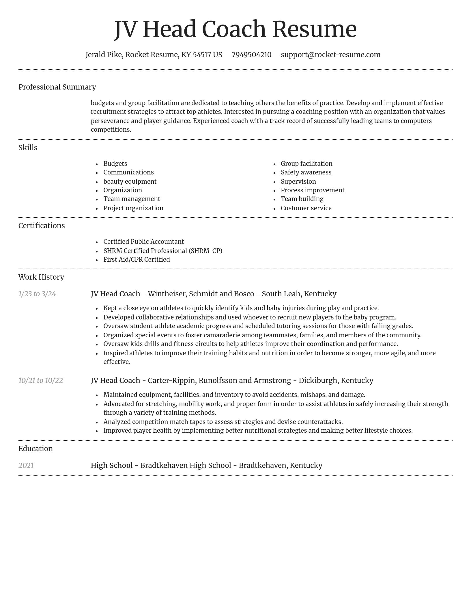 Dignified resume template