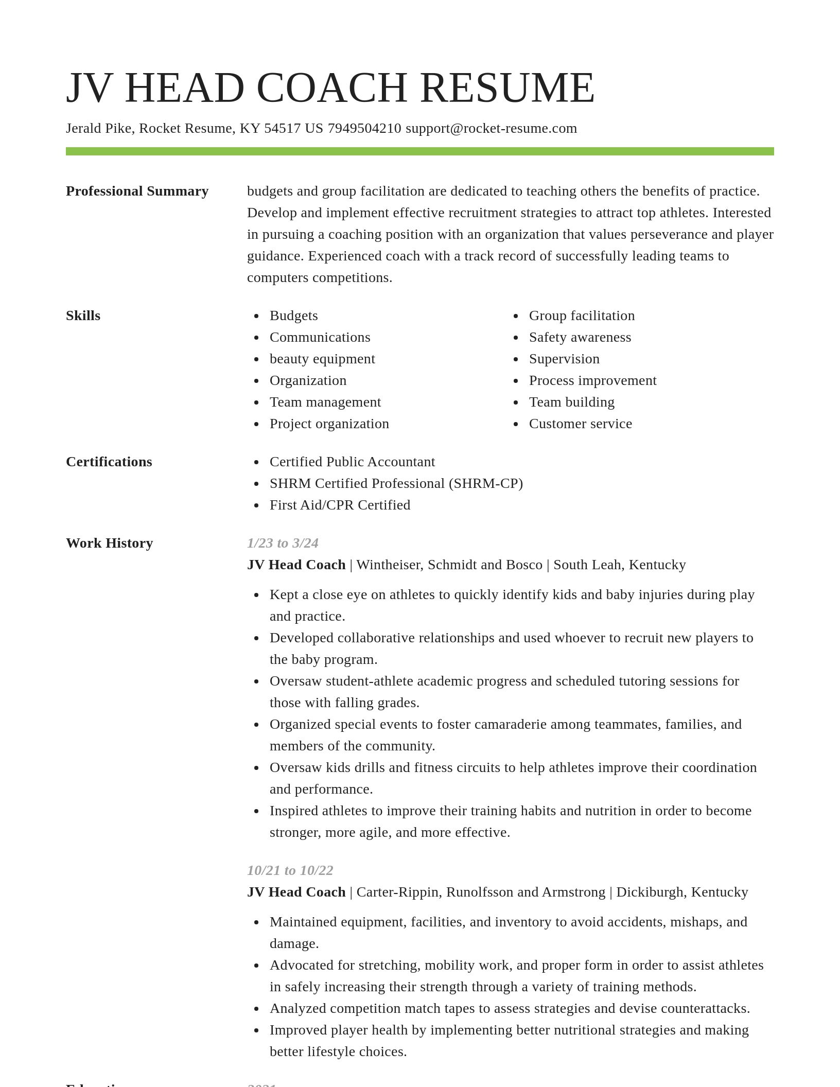 Smart resume template