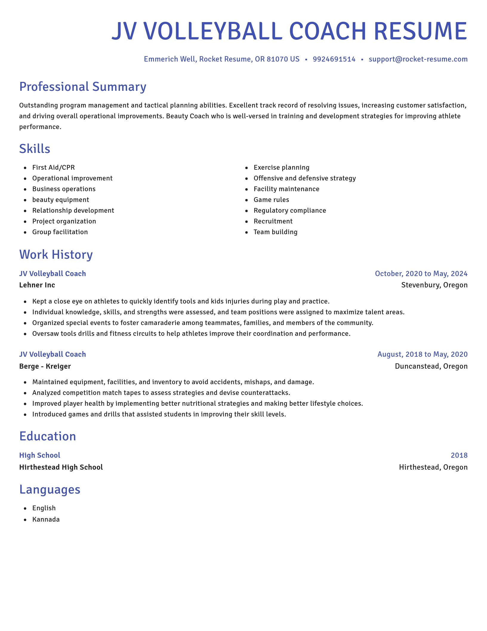 Novel resume template