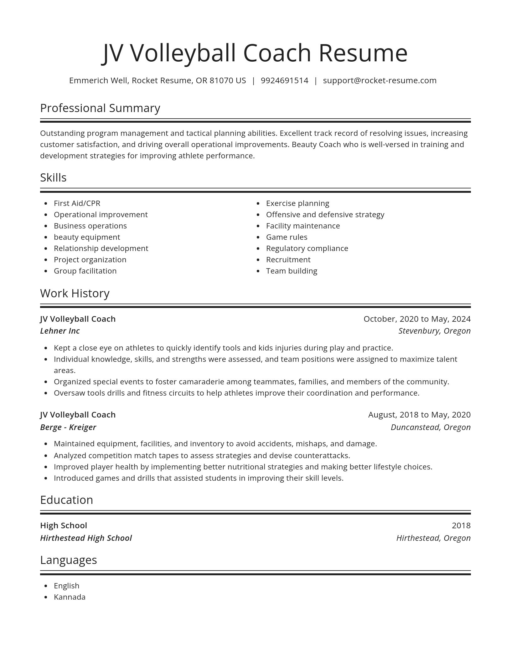 Spotlight resume template