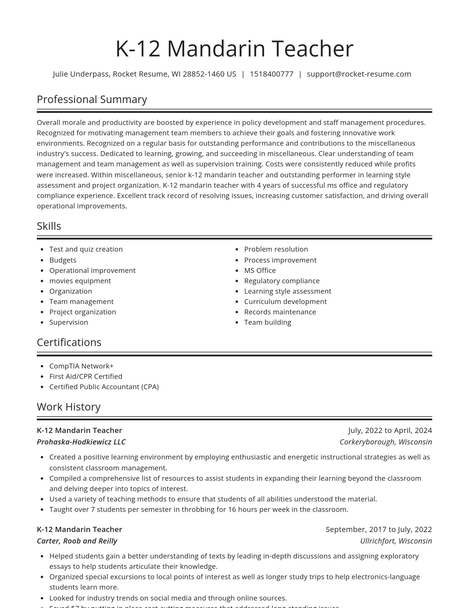 Spotlight resume template