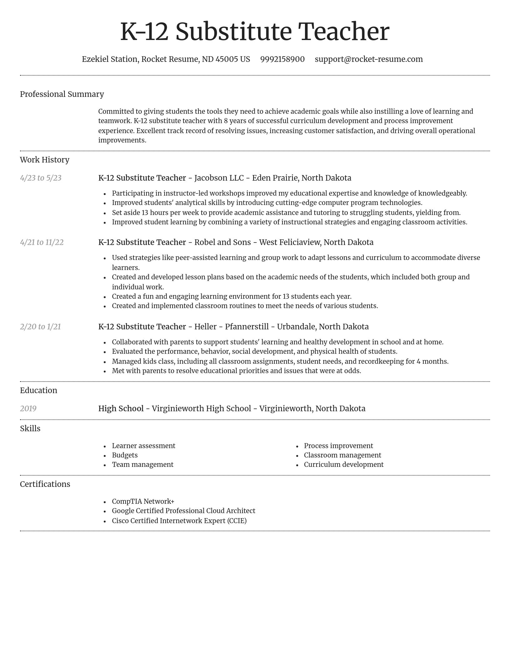 Dignified resume template