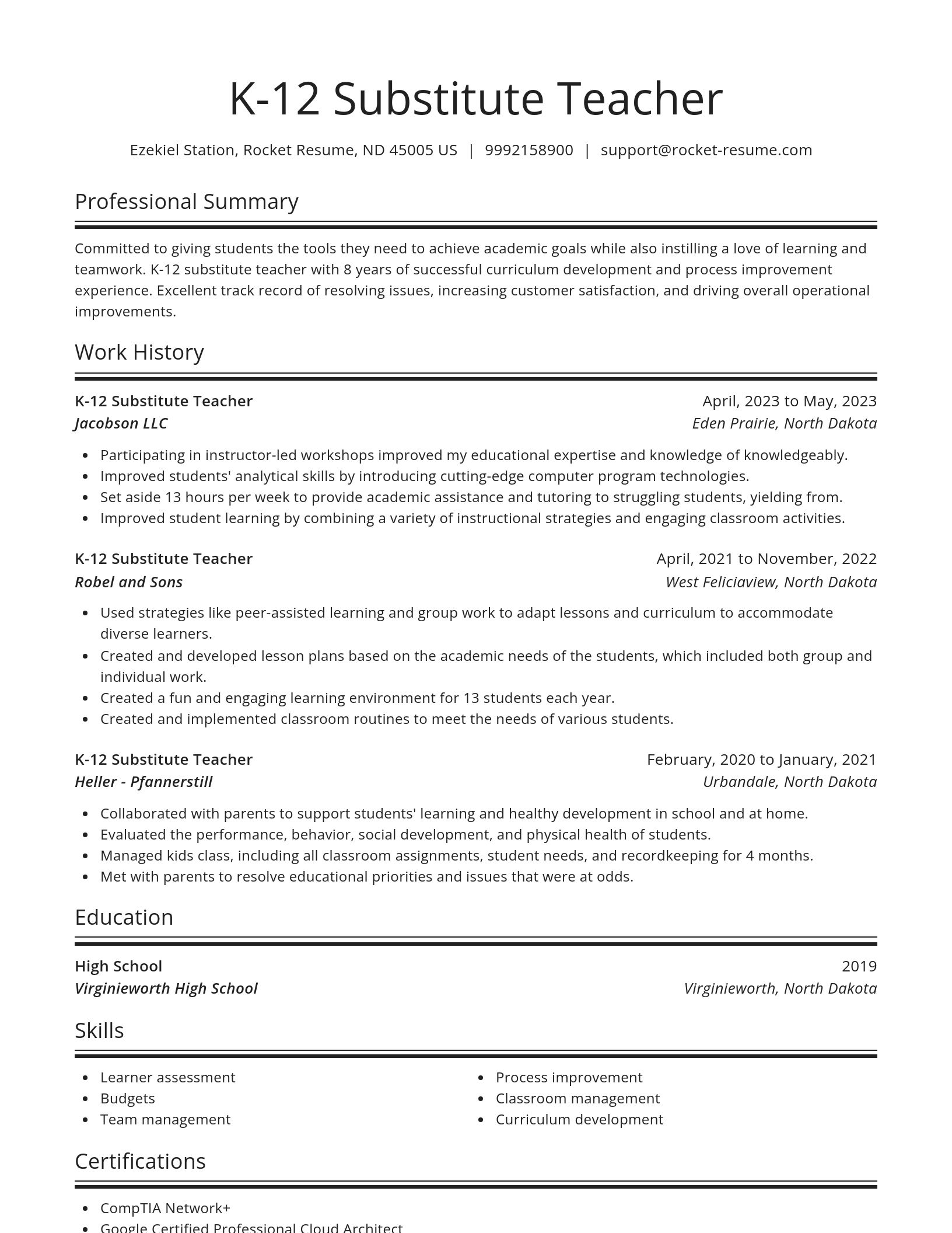 Spotlight resume template