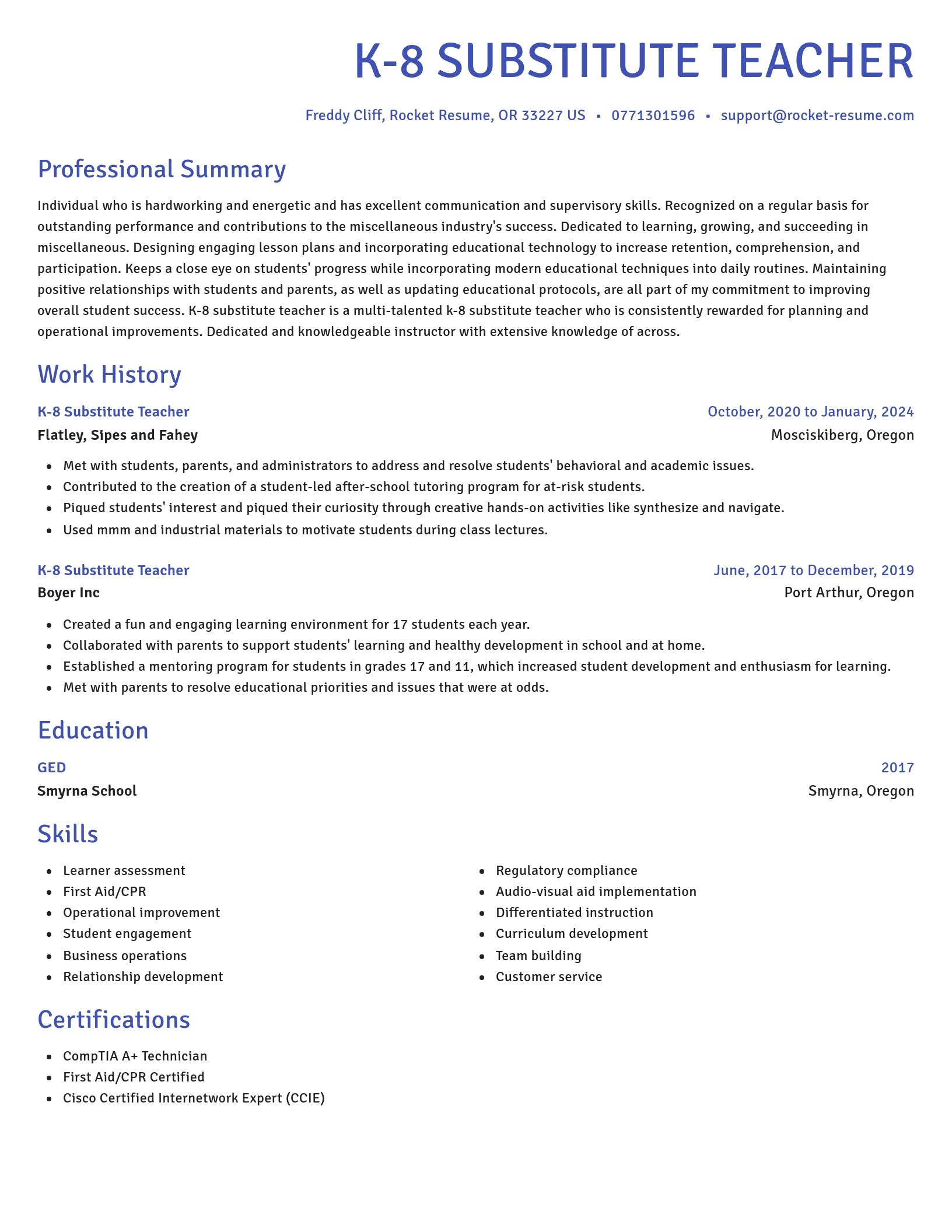 Novel resume template
