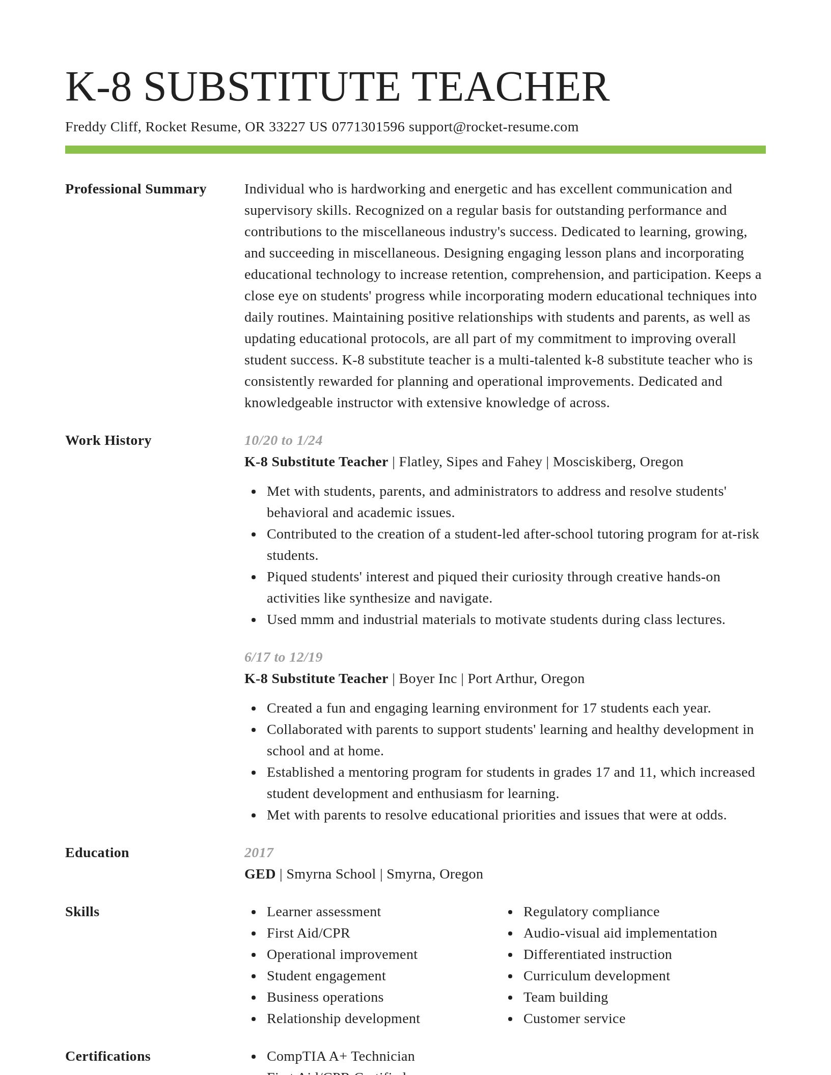 Smart resume template