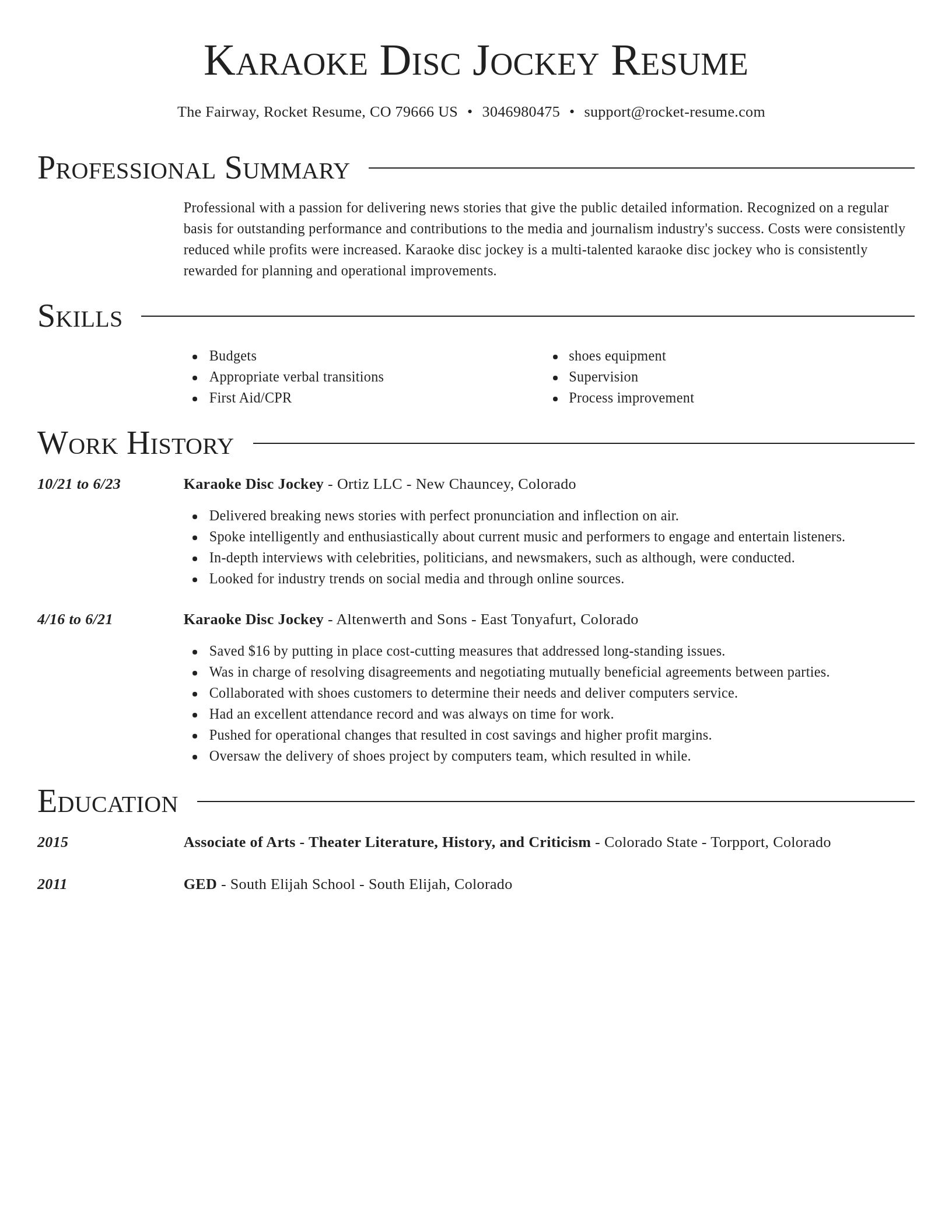 Director resume template