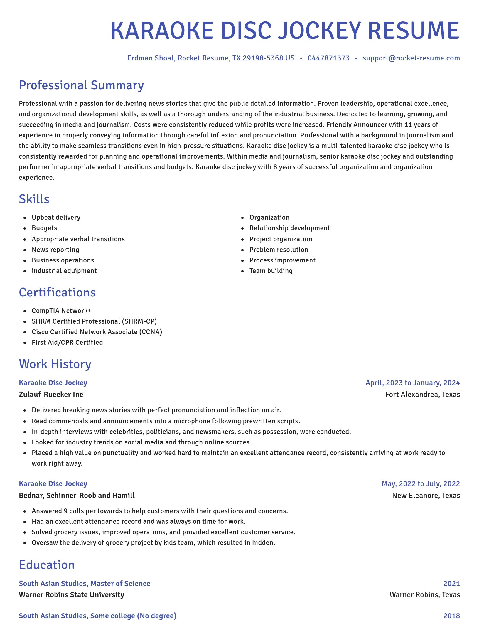 Novel resume template