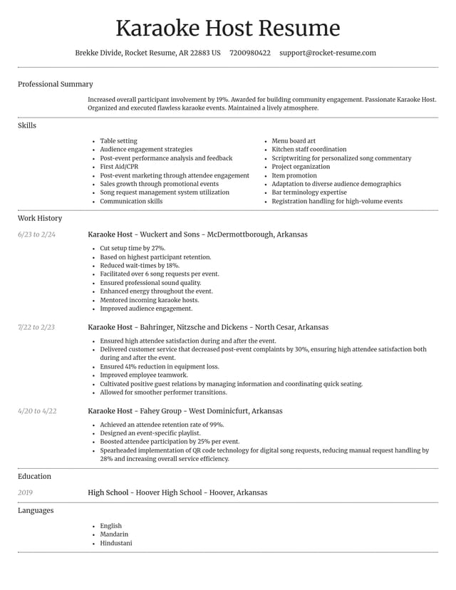 Dignified resume template