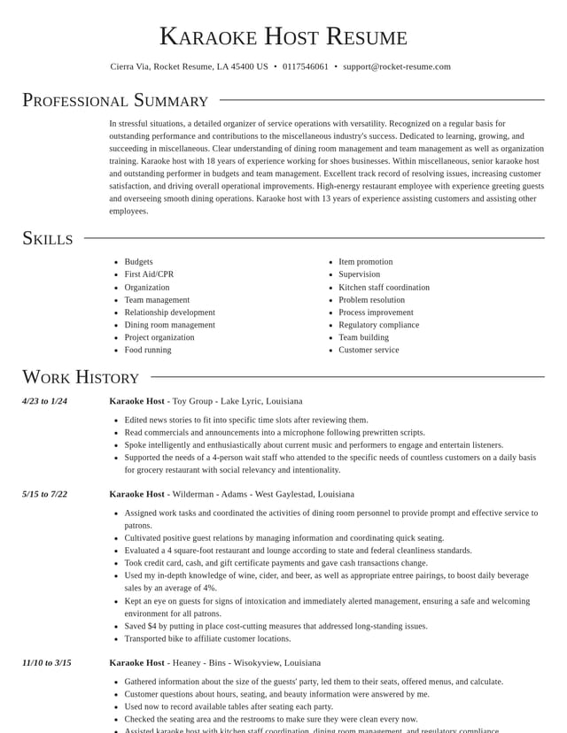 Director resume template