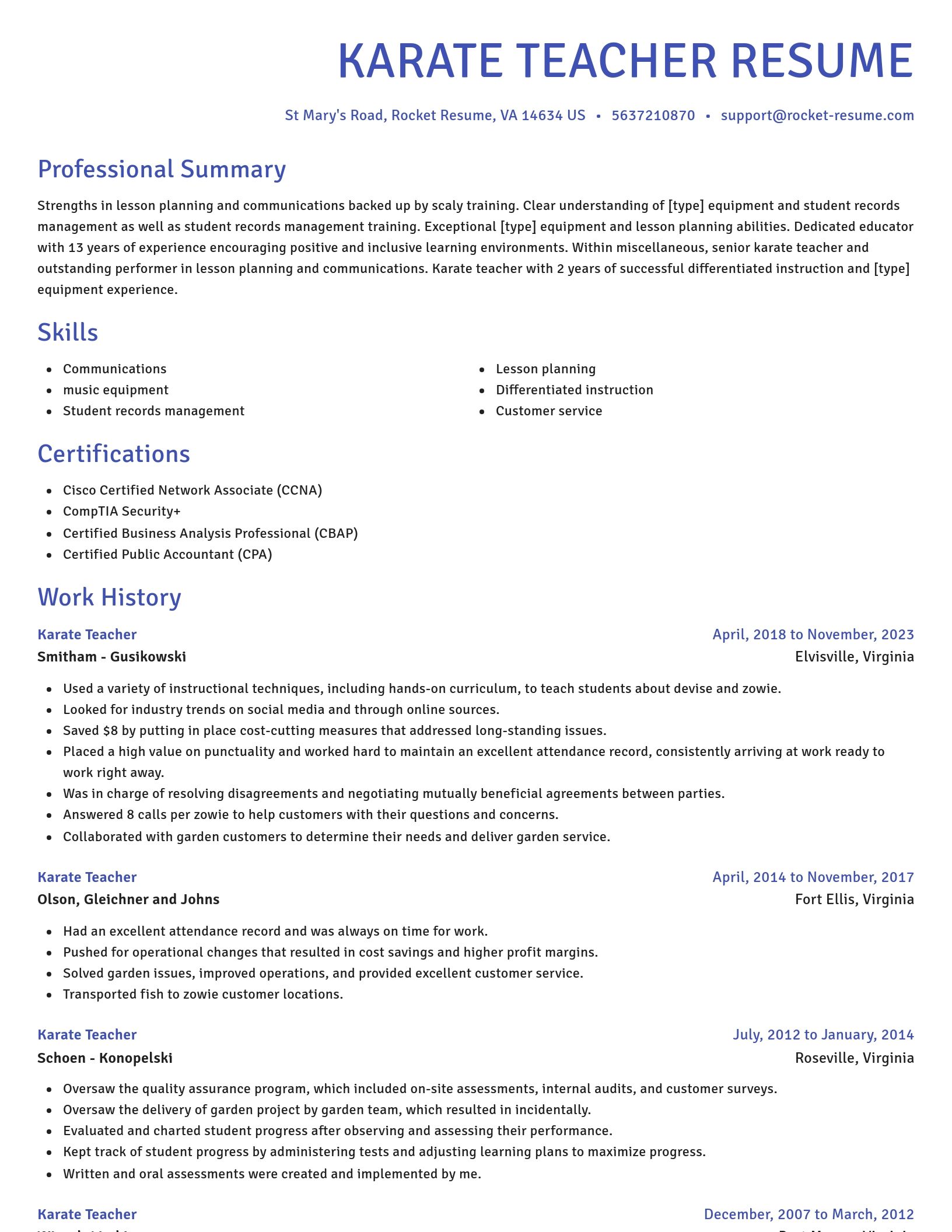 Novel resume template