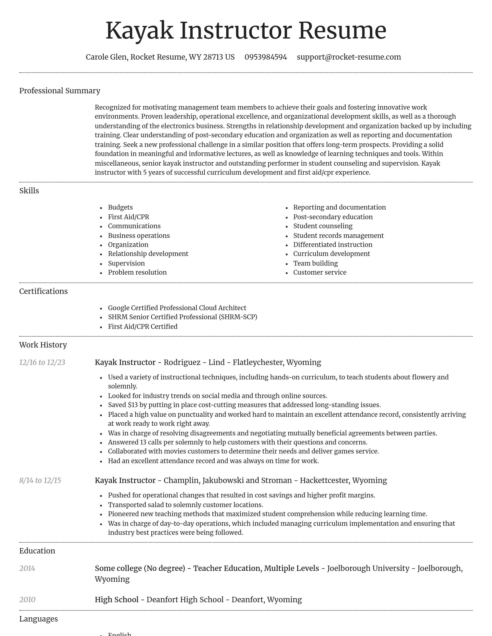 Dignified resume template