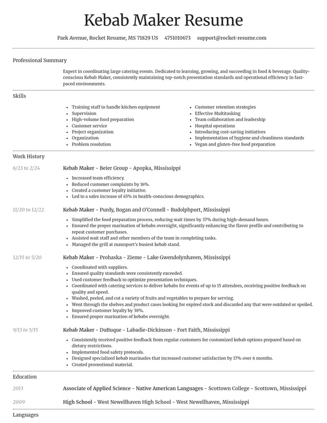 Dignified resume template