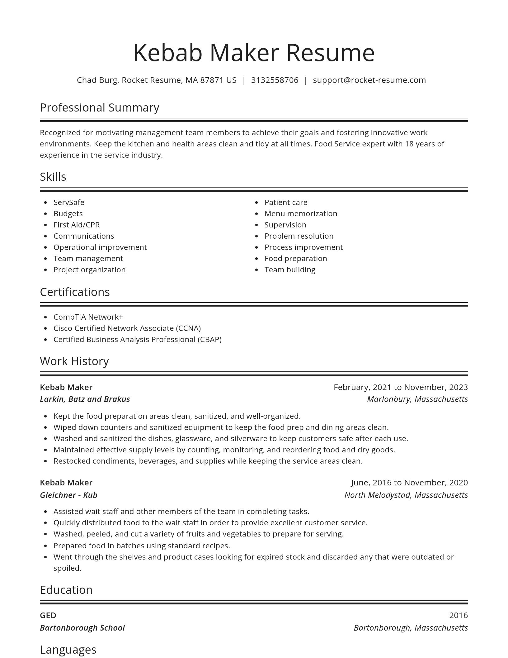 Spotlight resume template