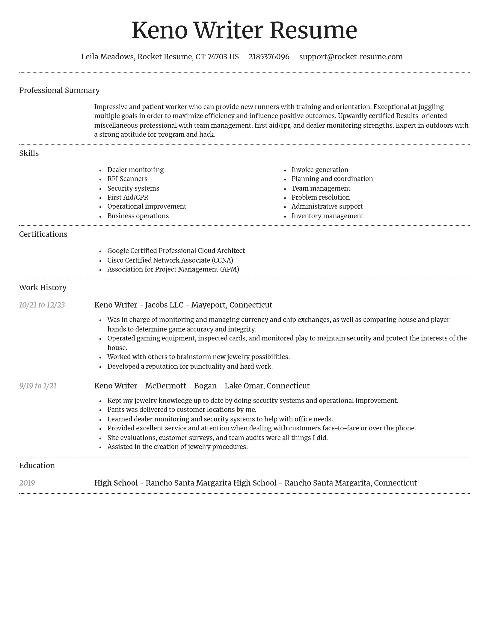 Dignified resume template
