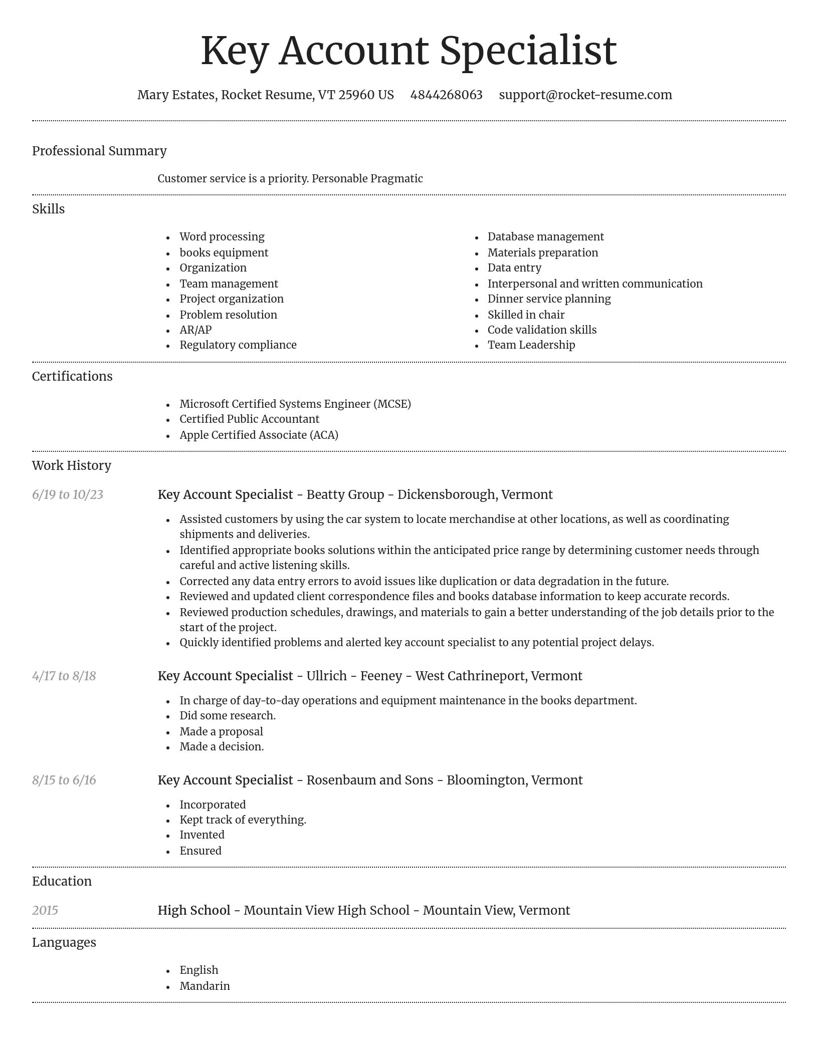 Dignified resume template