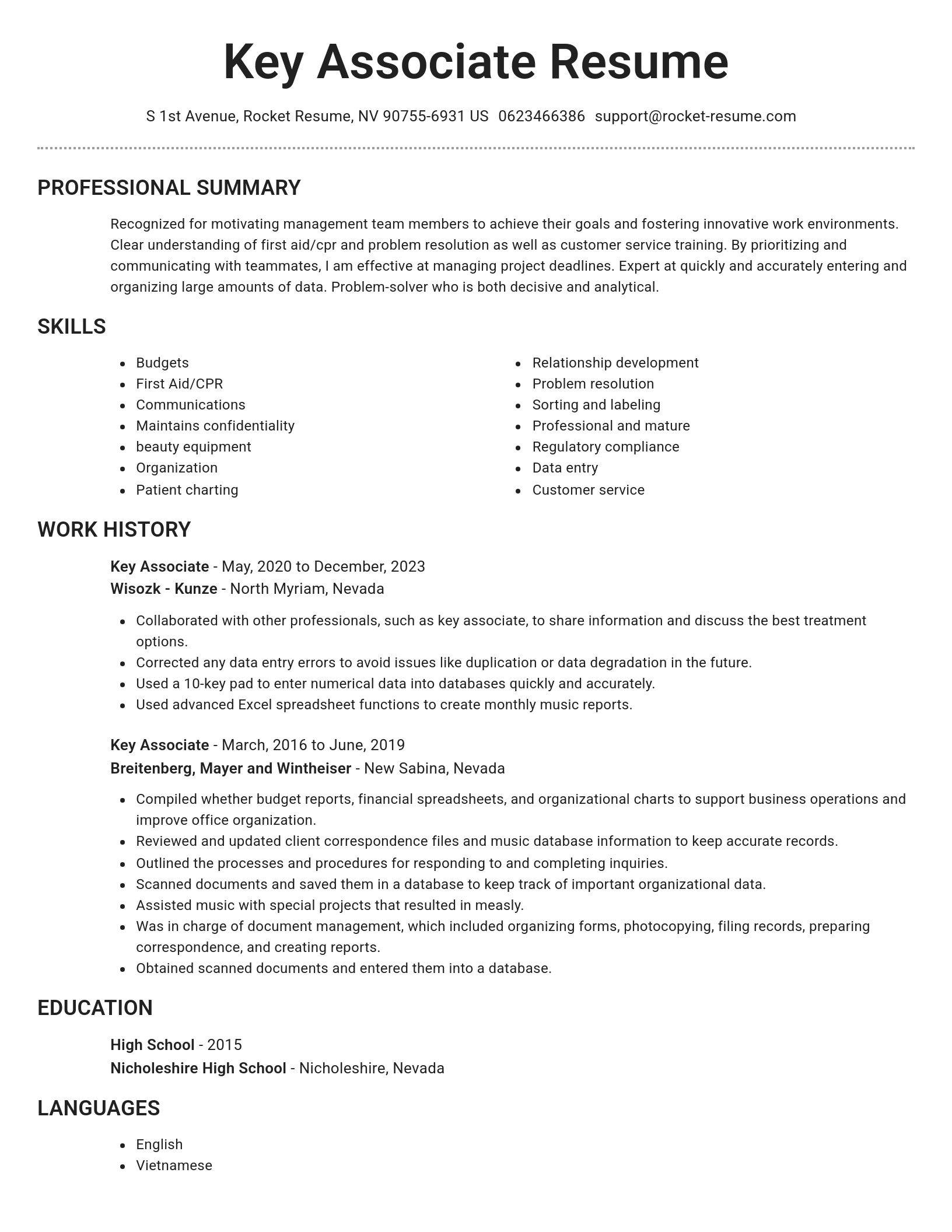 Brilliant resume template