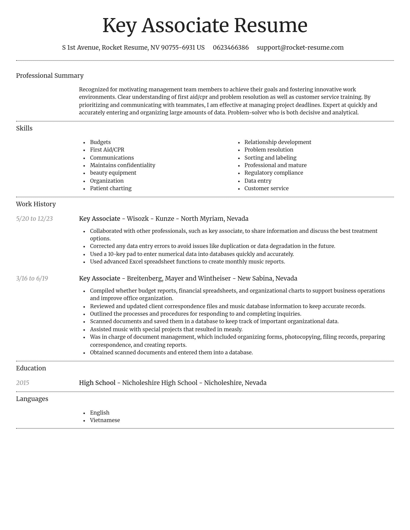 Dignified resume template