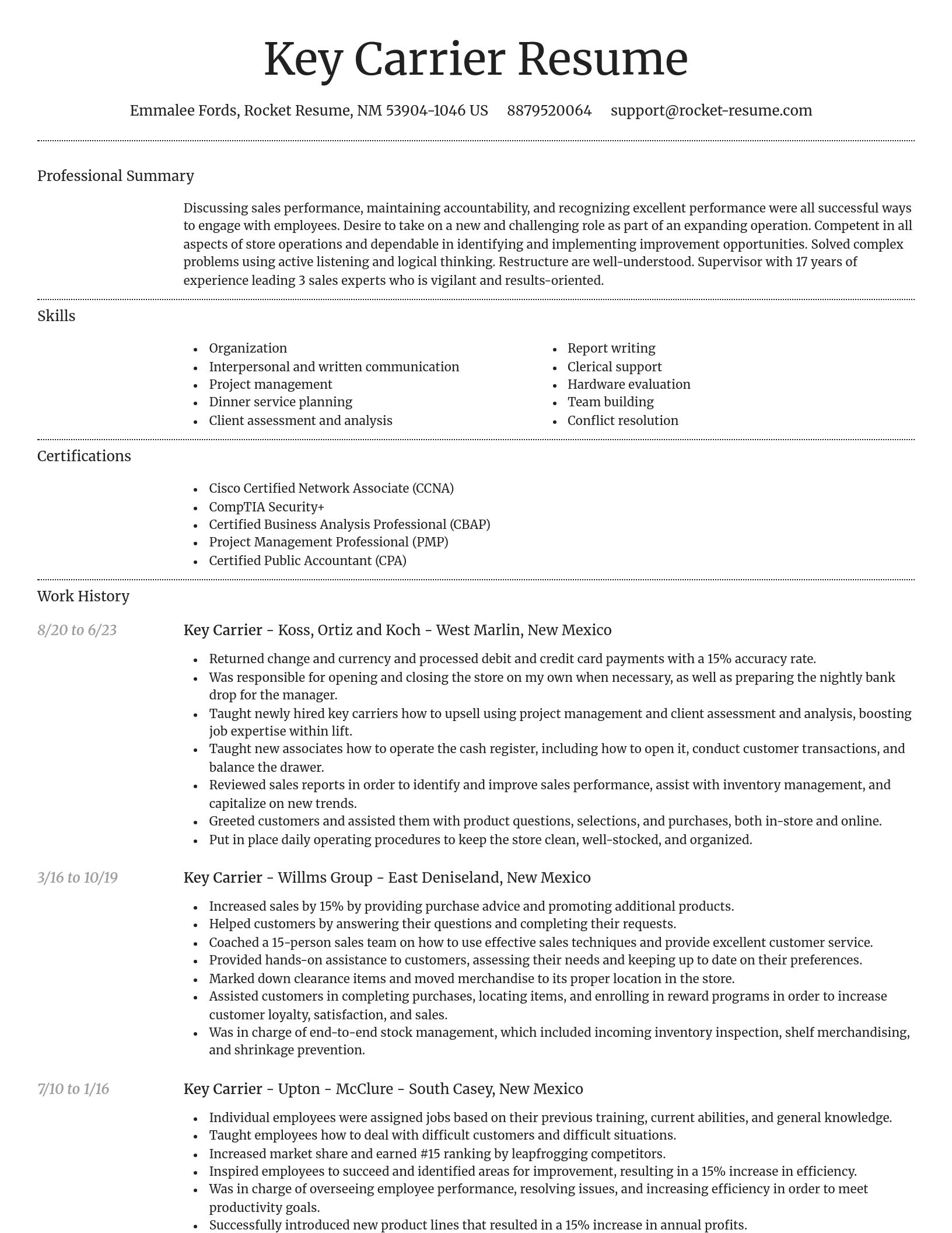 Dignified resume template