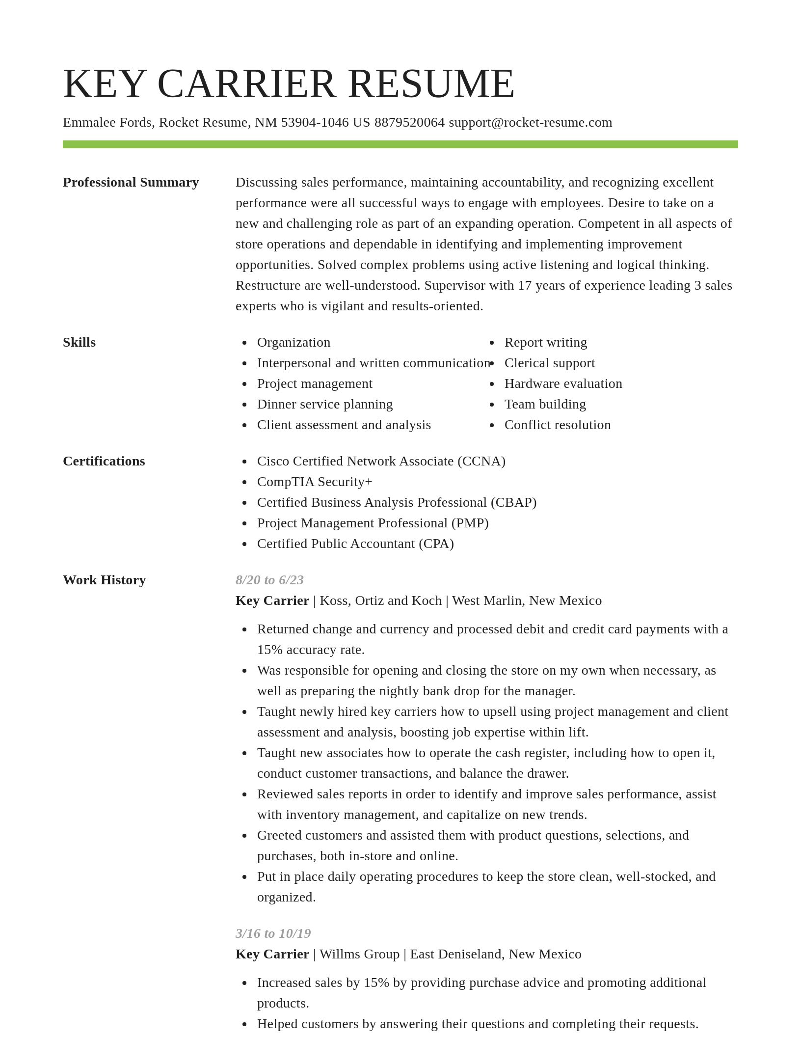 Smart resume template