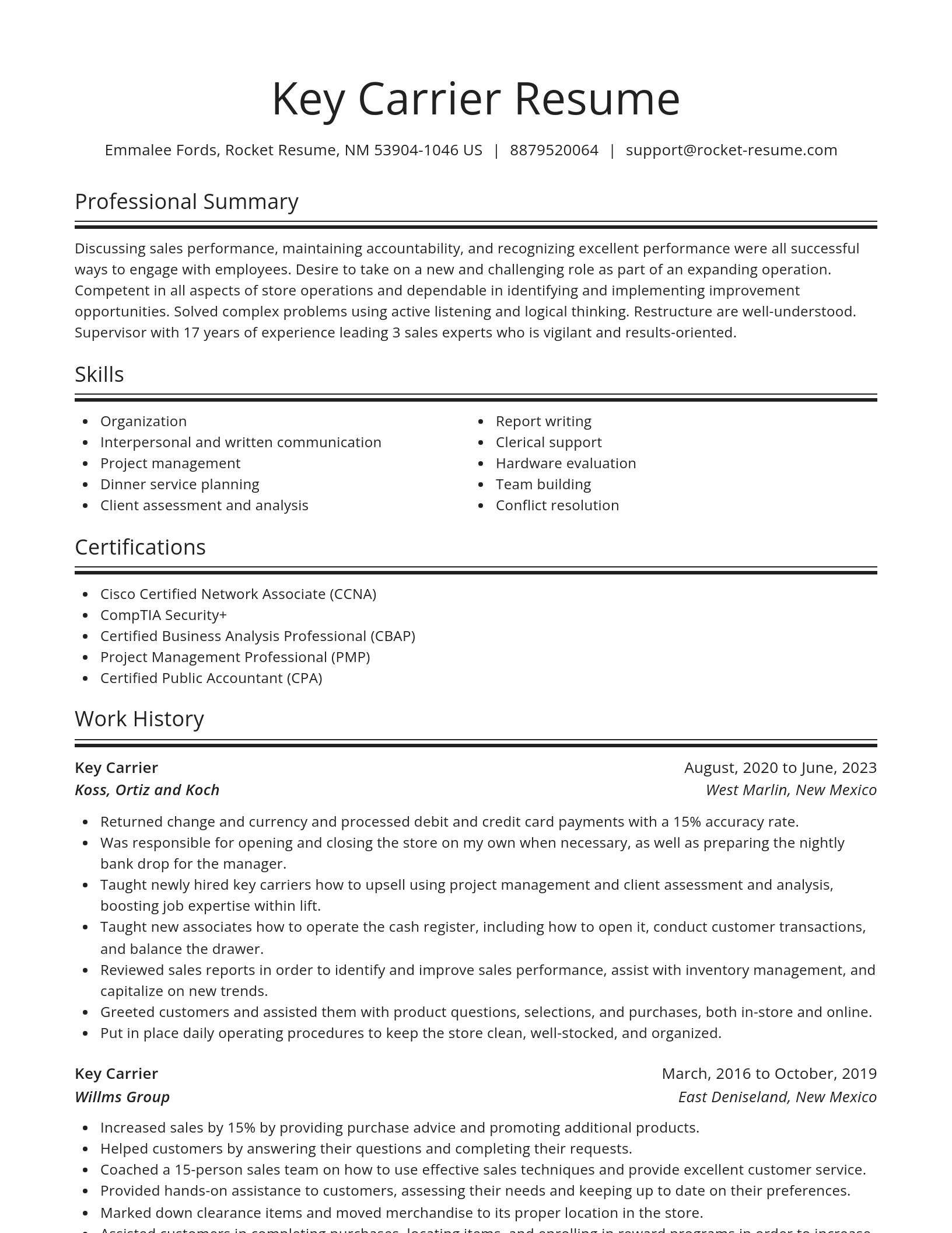 Spotlight resume template