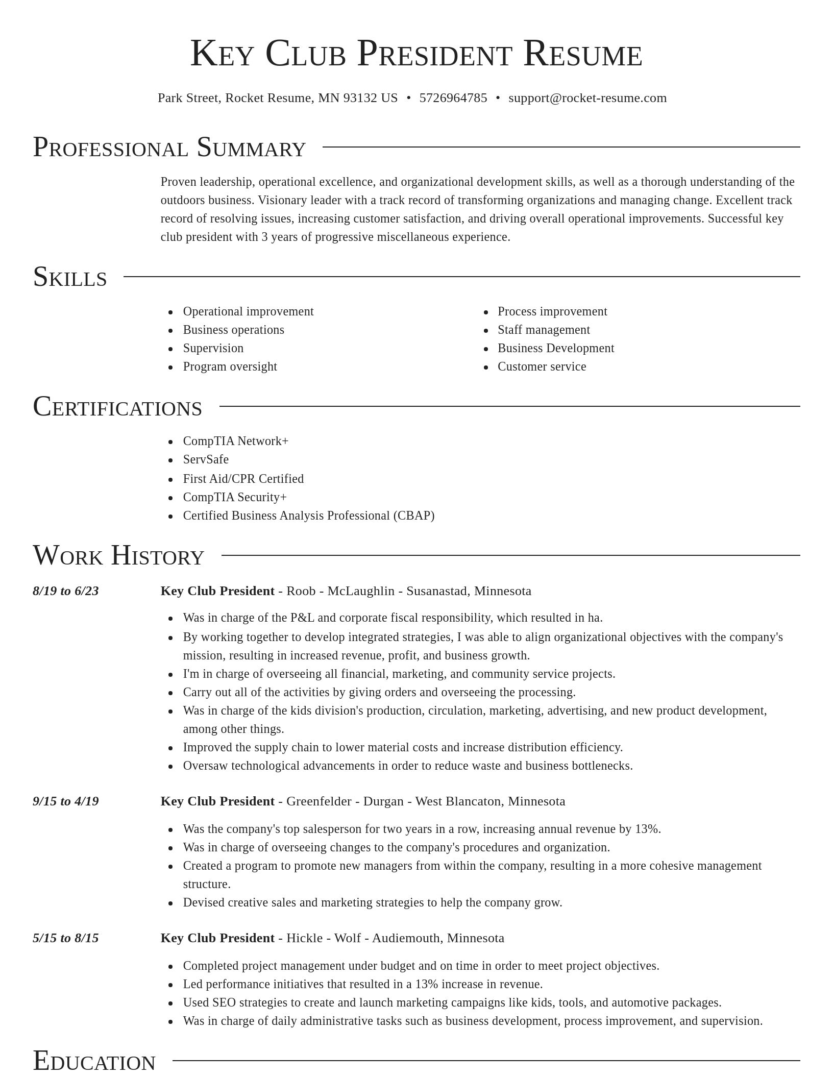 Director resume template