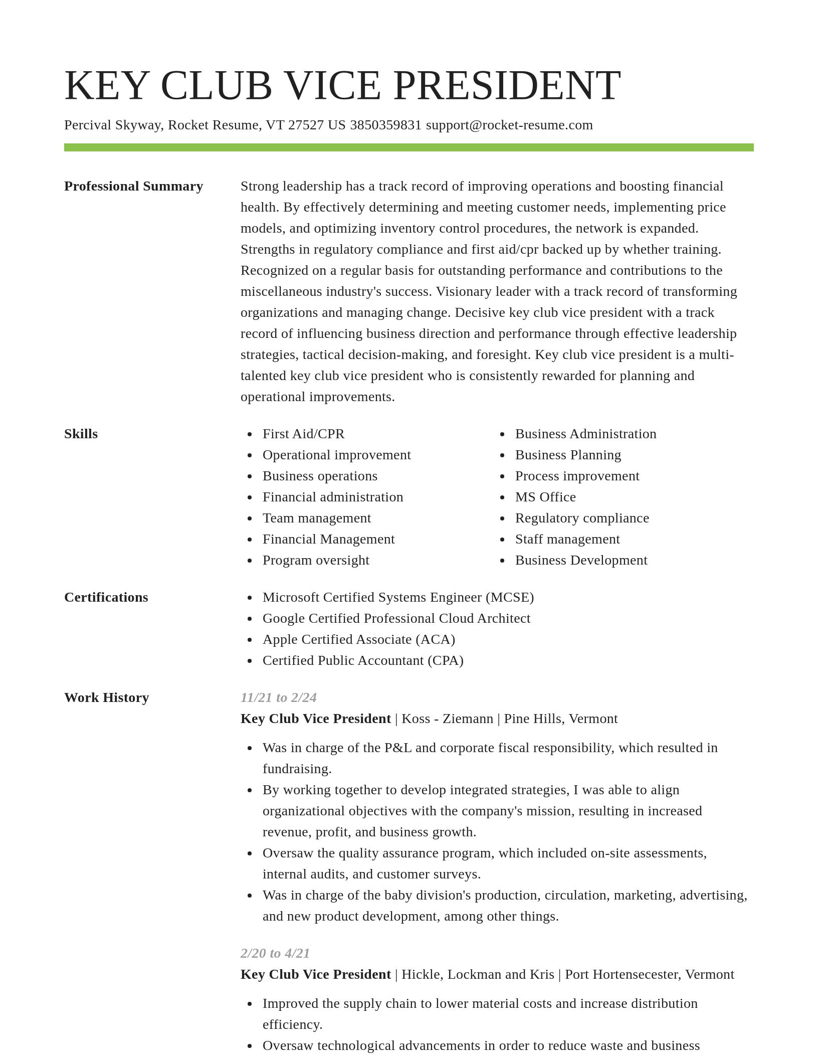 Smart resume template