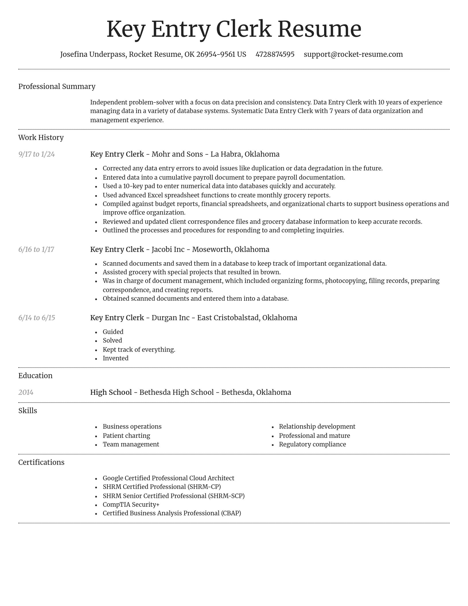 Dignified resume template