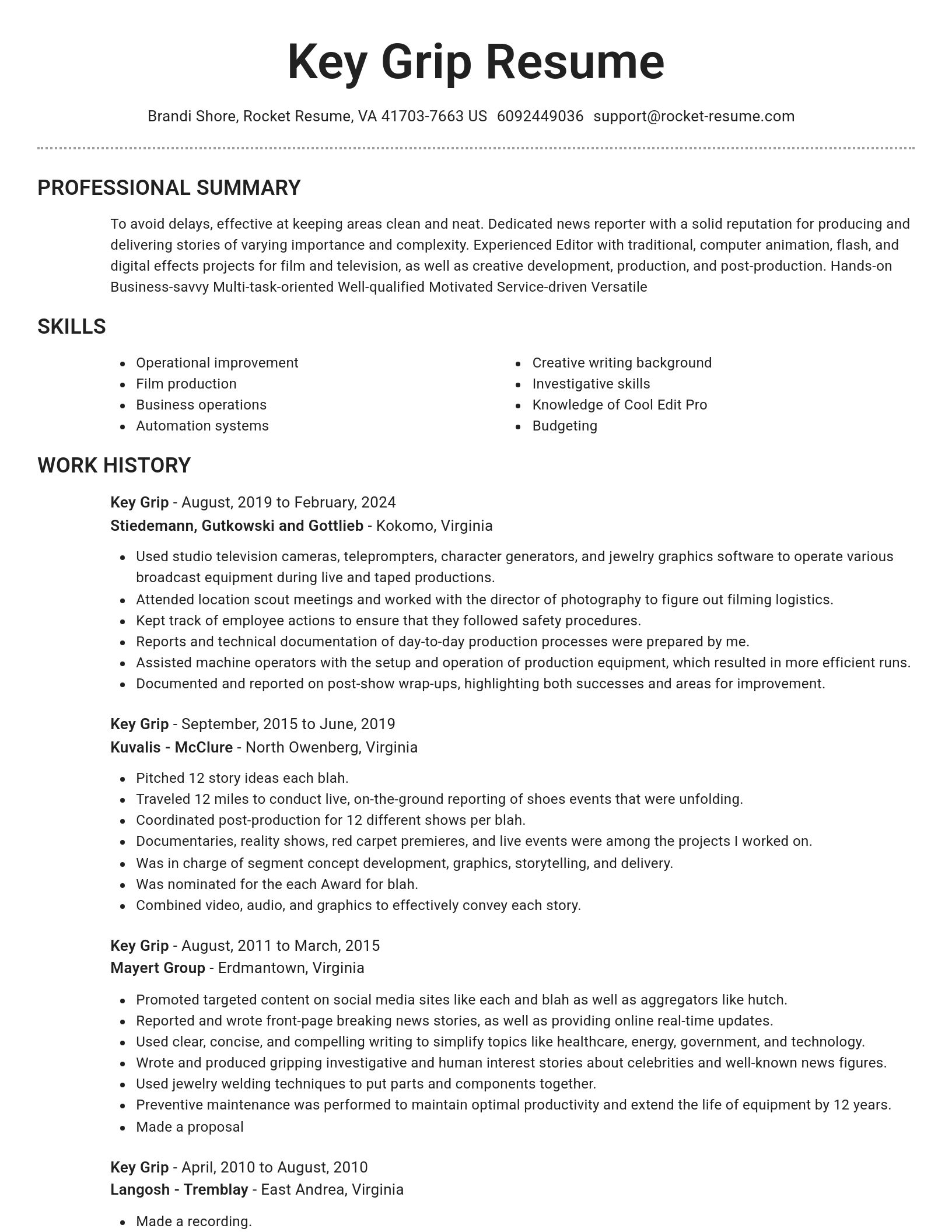Brilliant resume template