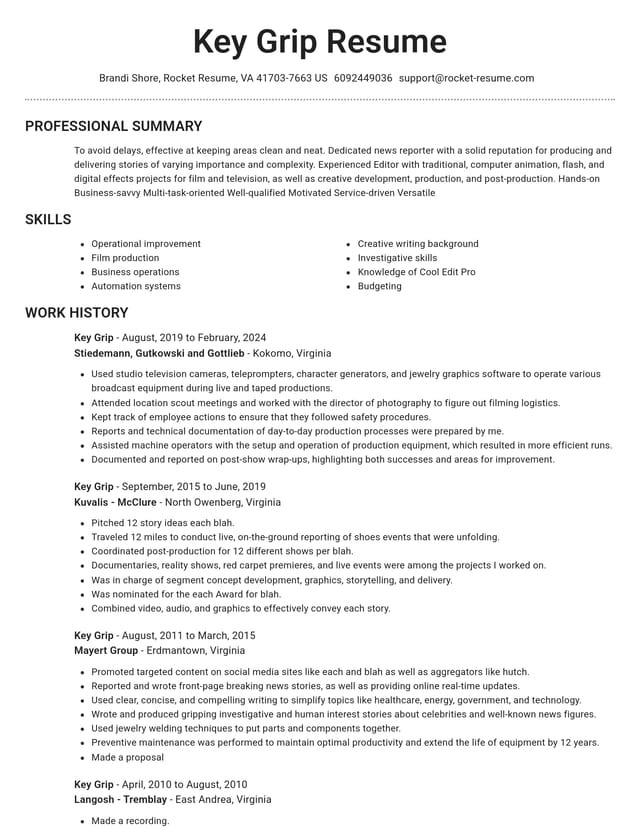 Brilliant resume template
