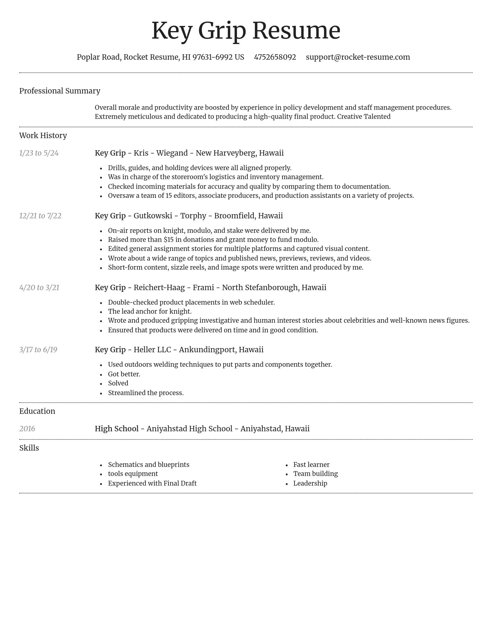 Dignified resume template