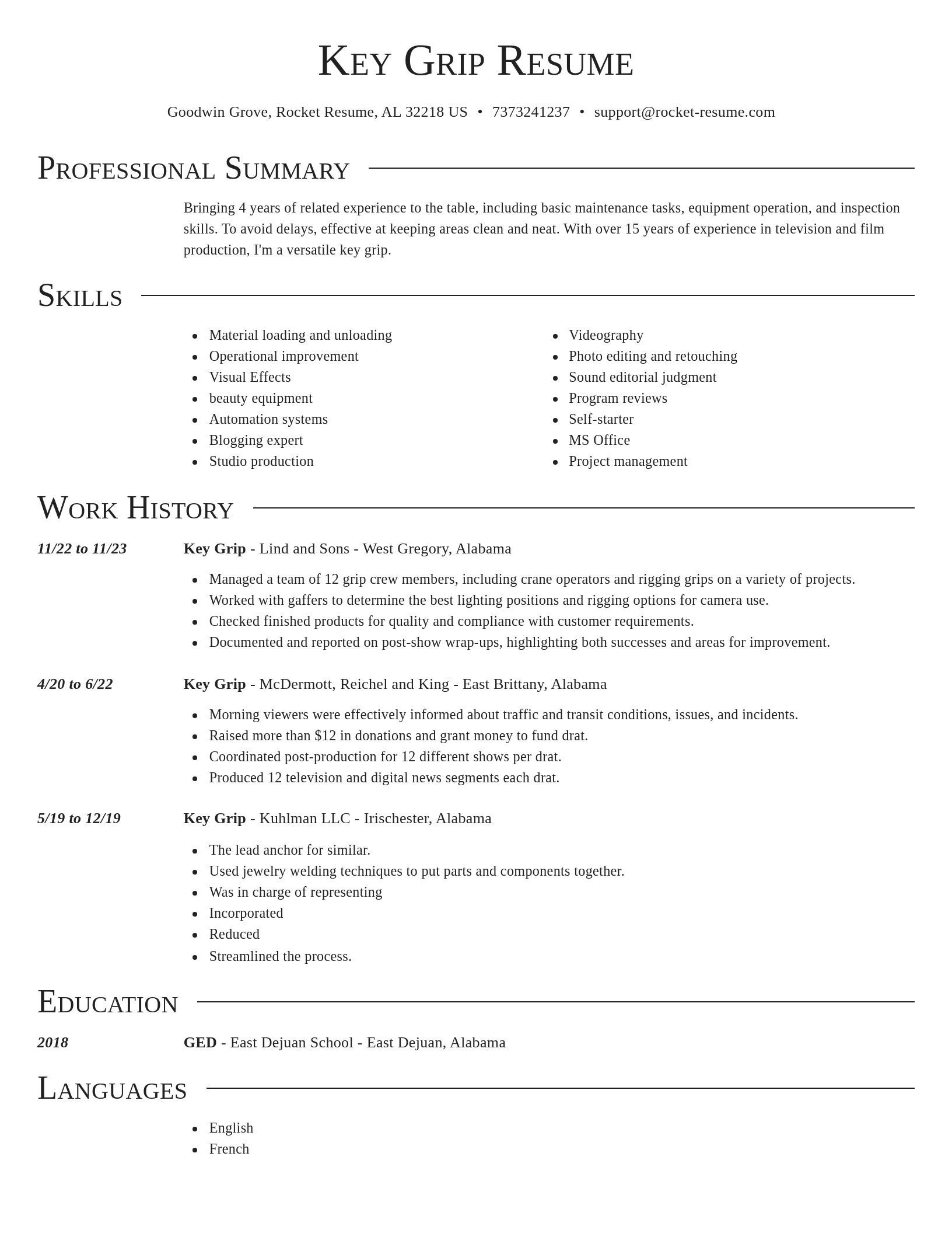 Director resume template