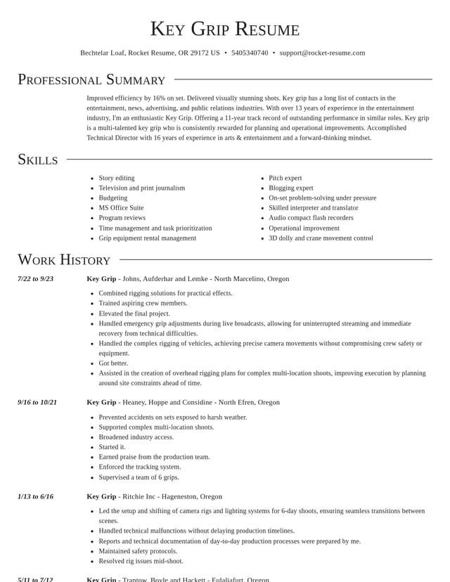 Director resume template