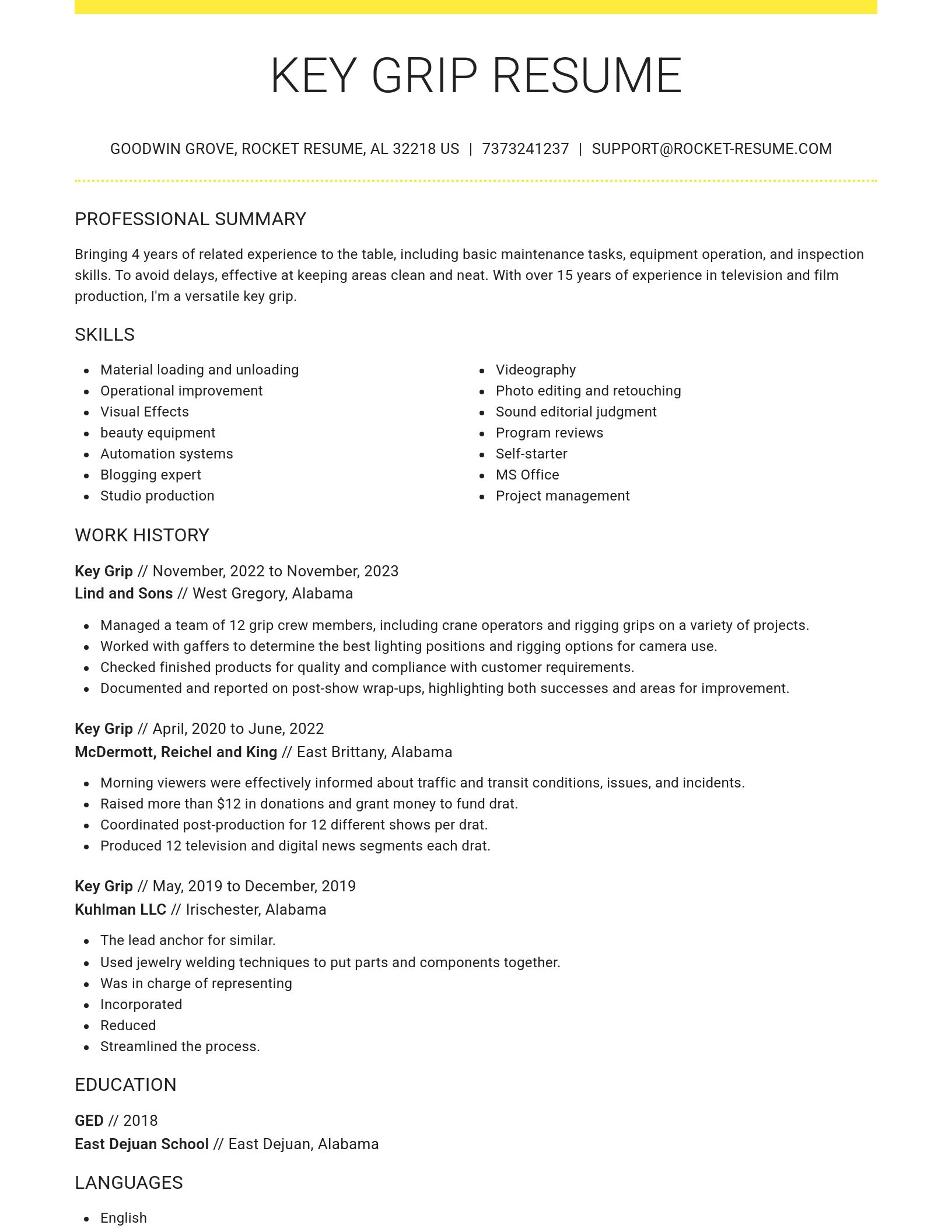 Grand resume template