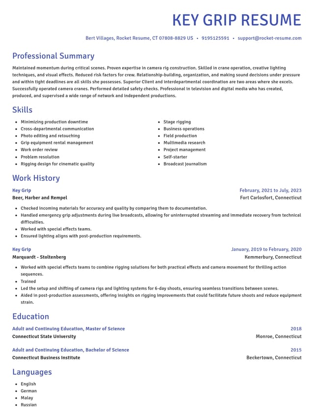 Novel resume template
