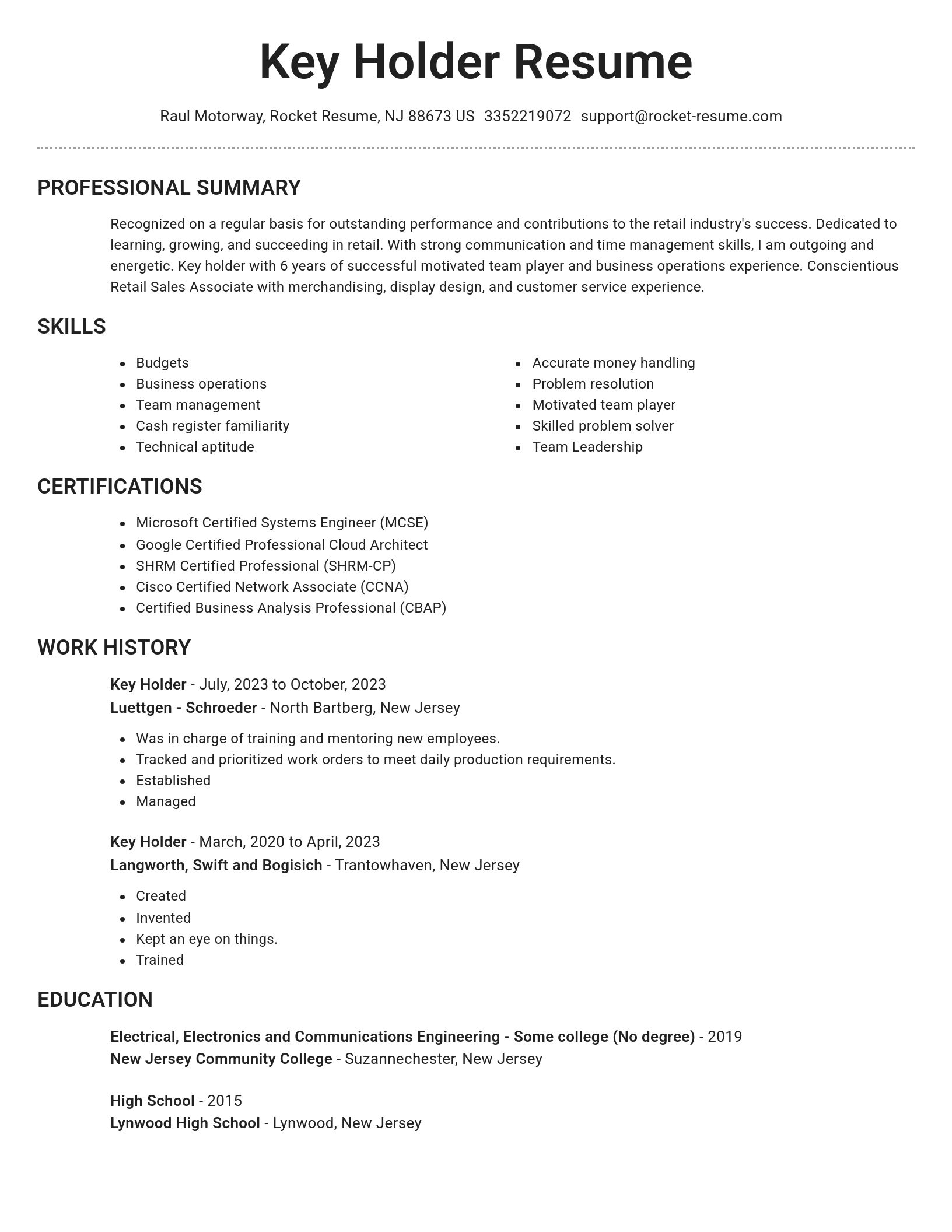 Brilliant resume template