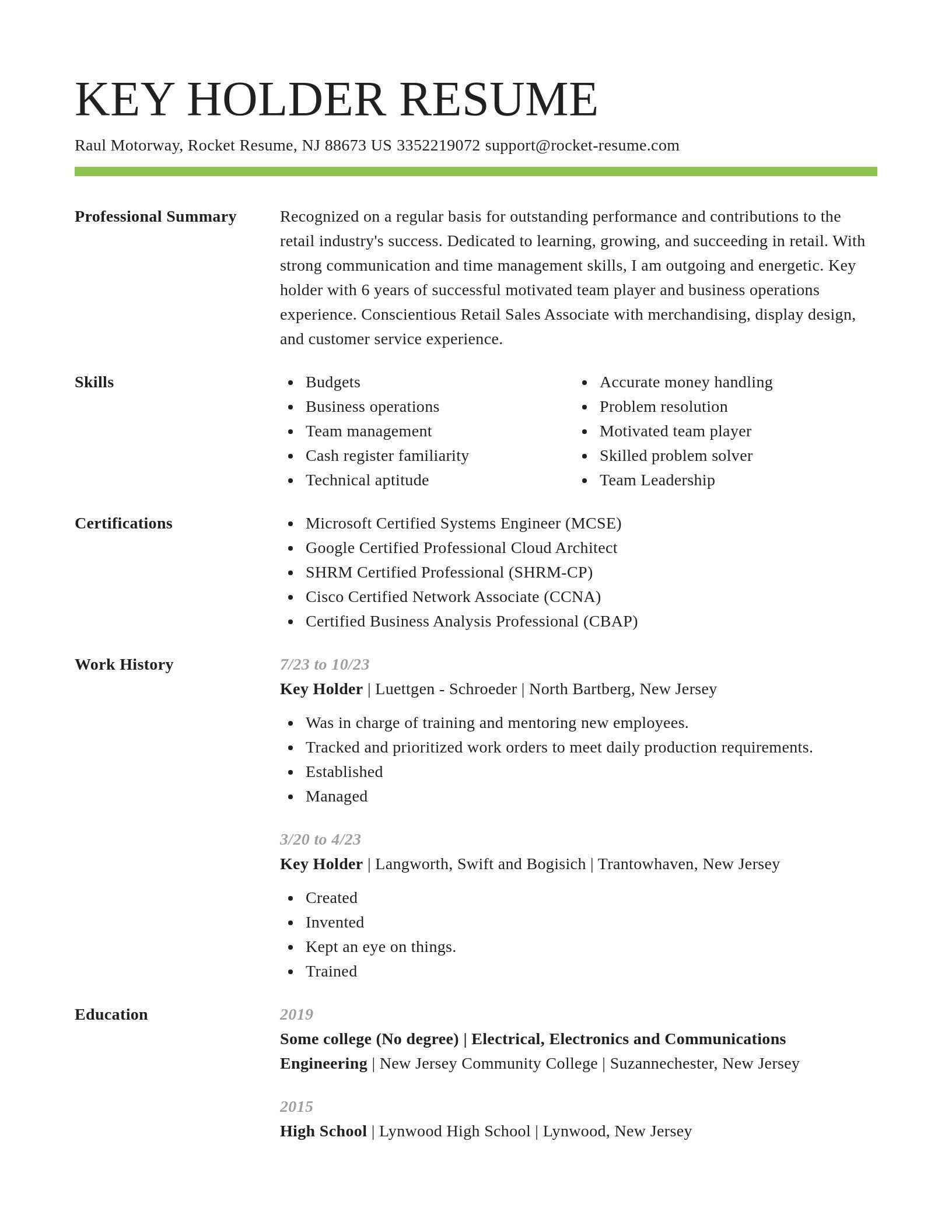 Smart resume template