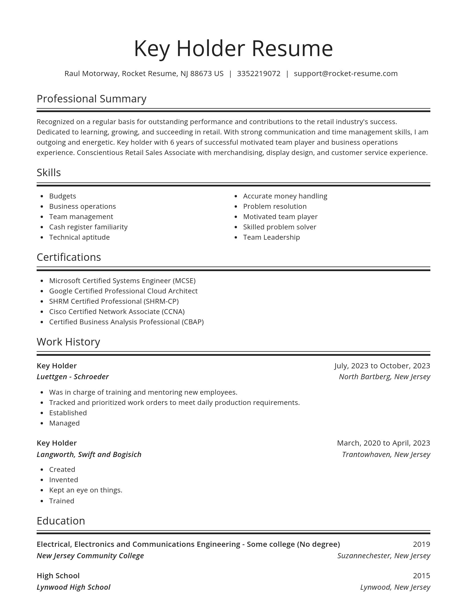 Spotlight resume template