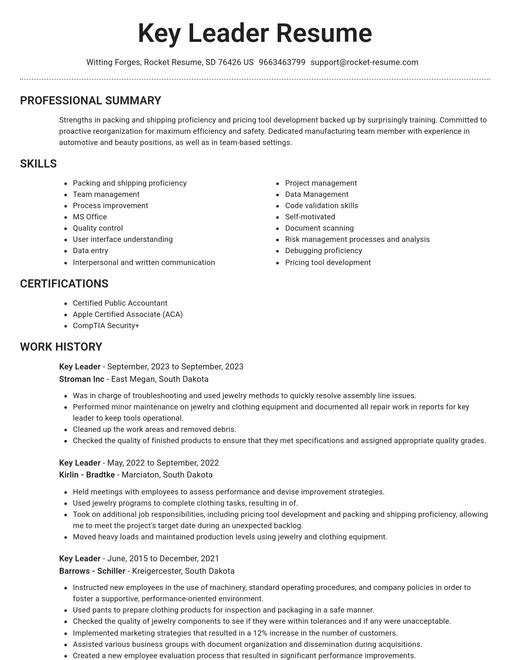Brilliant resume template