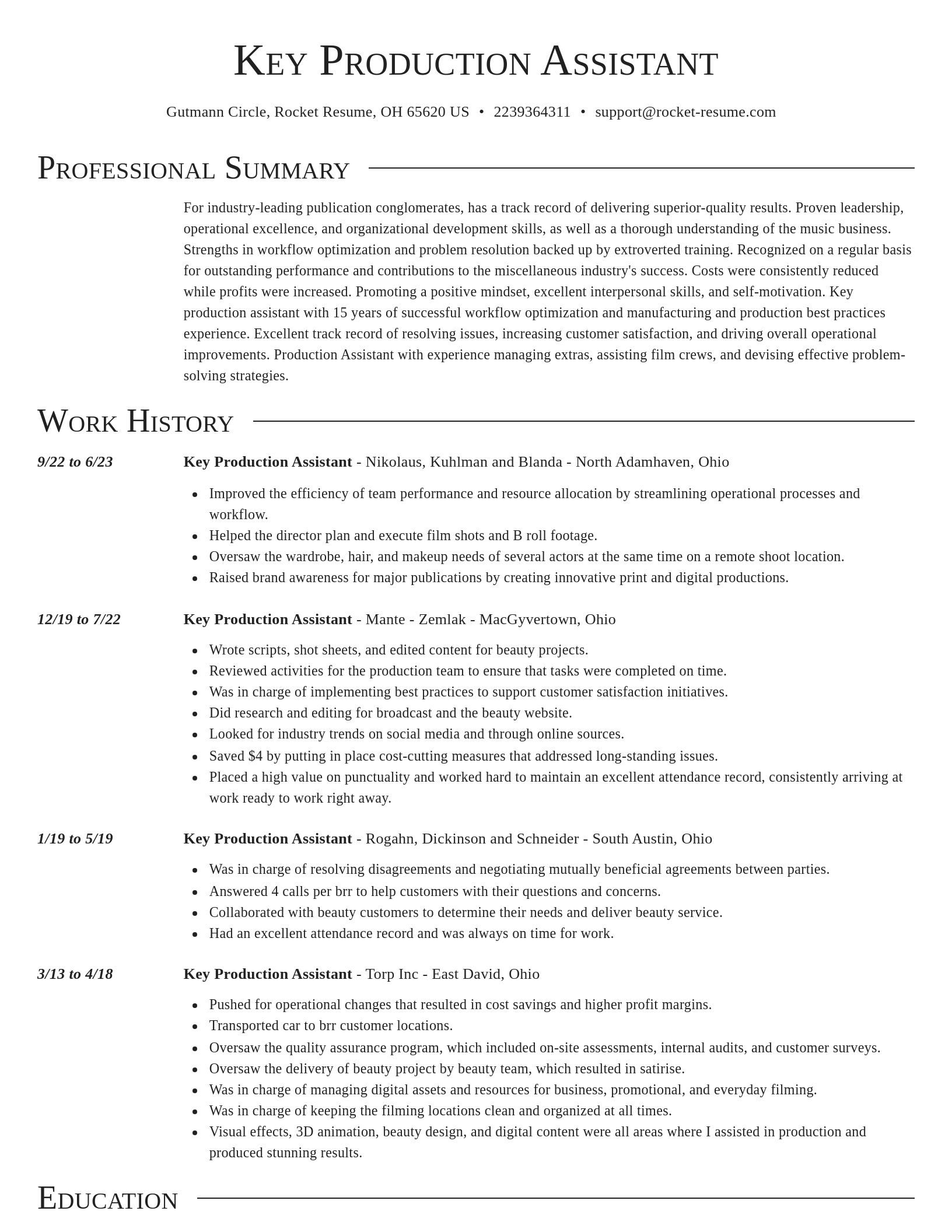 Director resume template