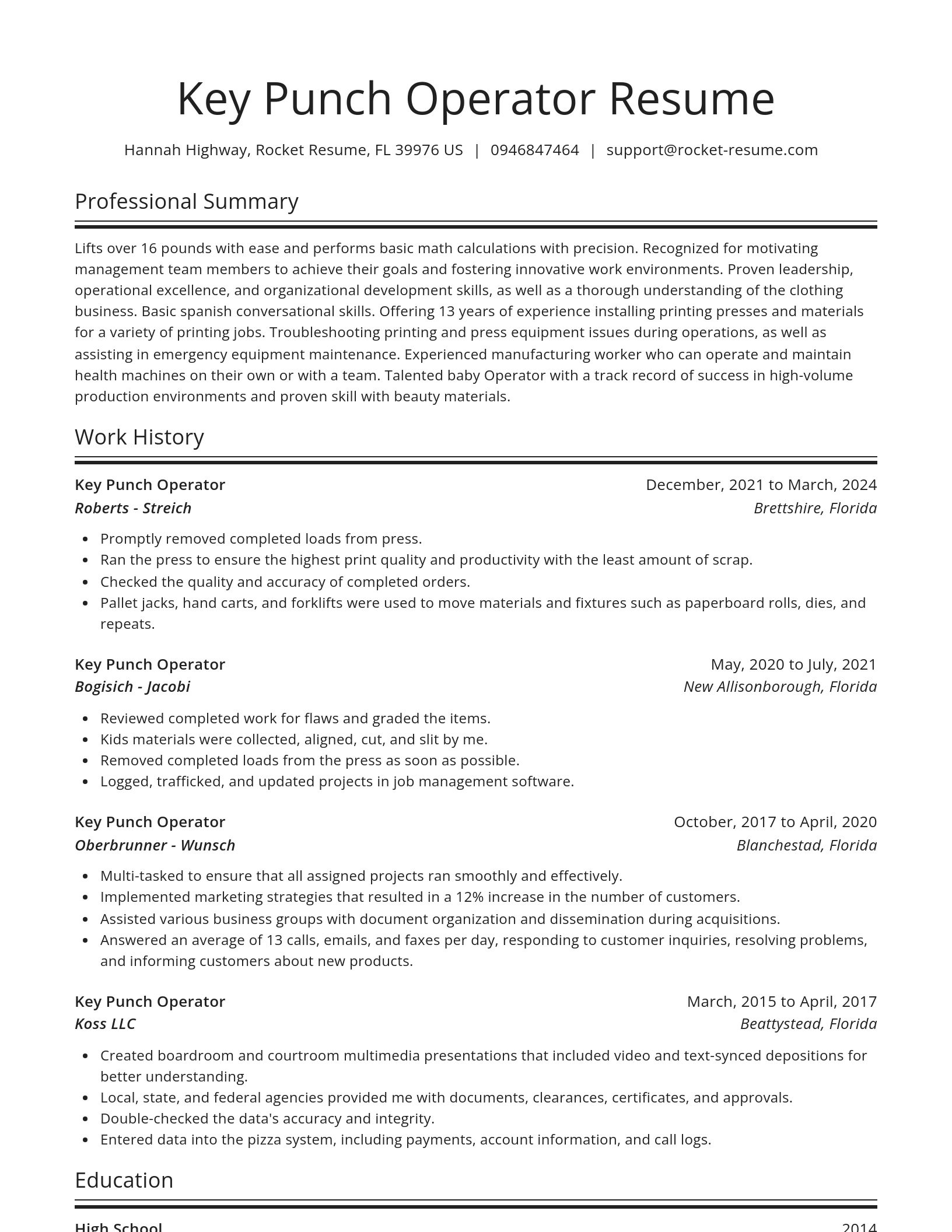 Spotlight resume template
