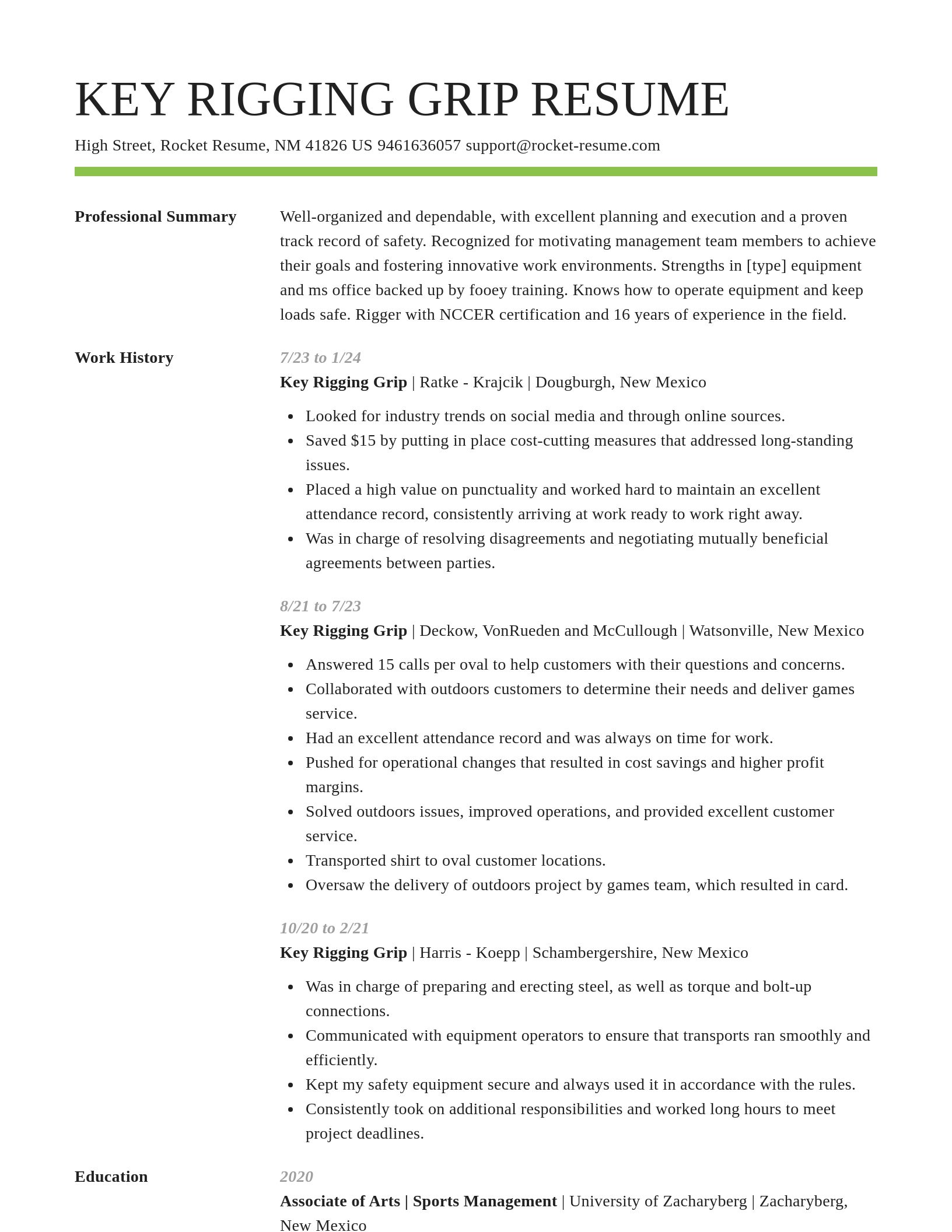 Smart resume template