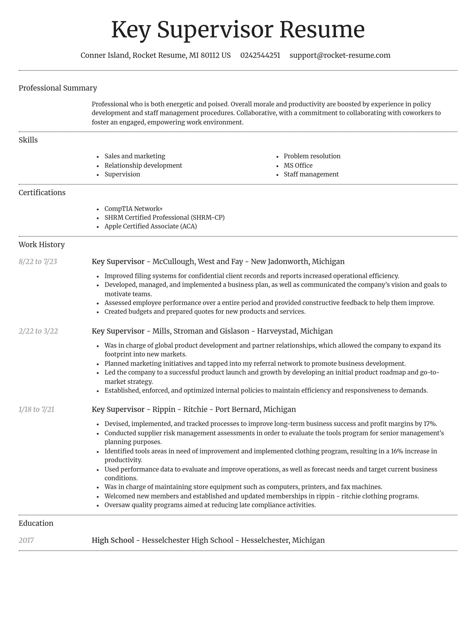 Dignified resume template