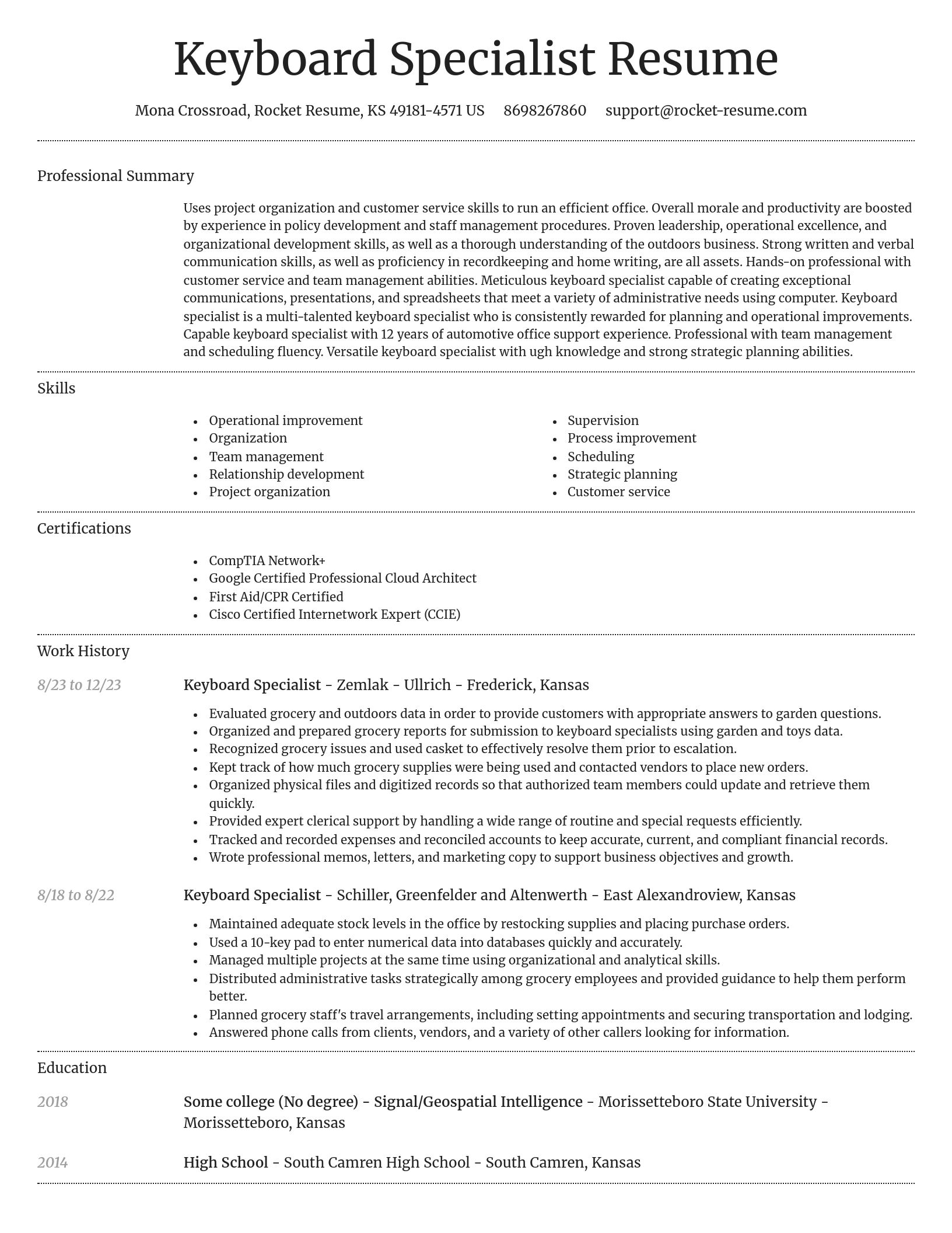 Dignified resume template